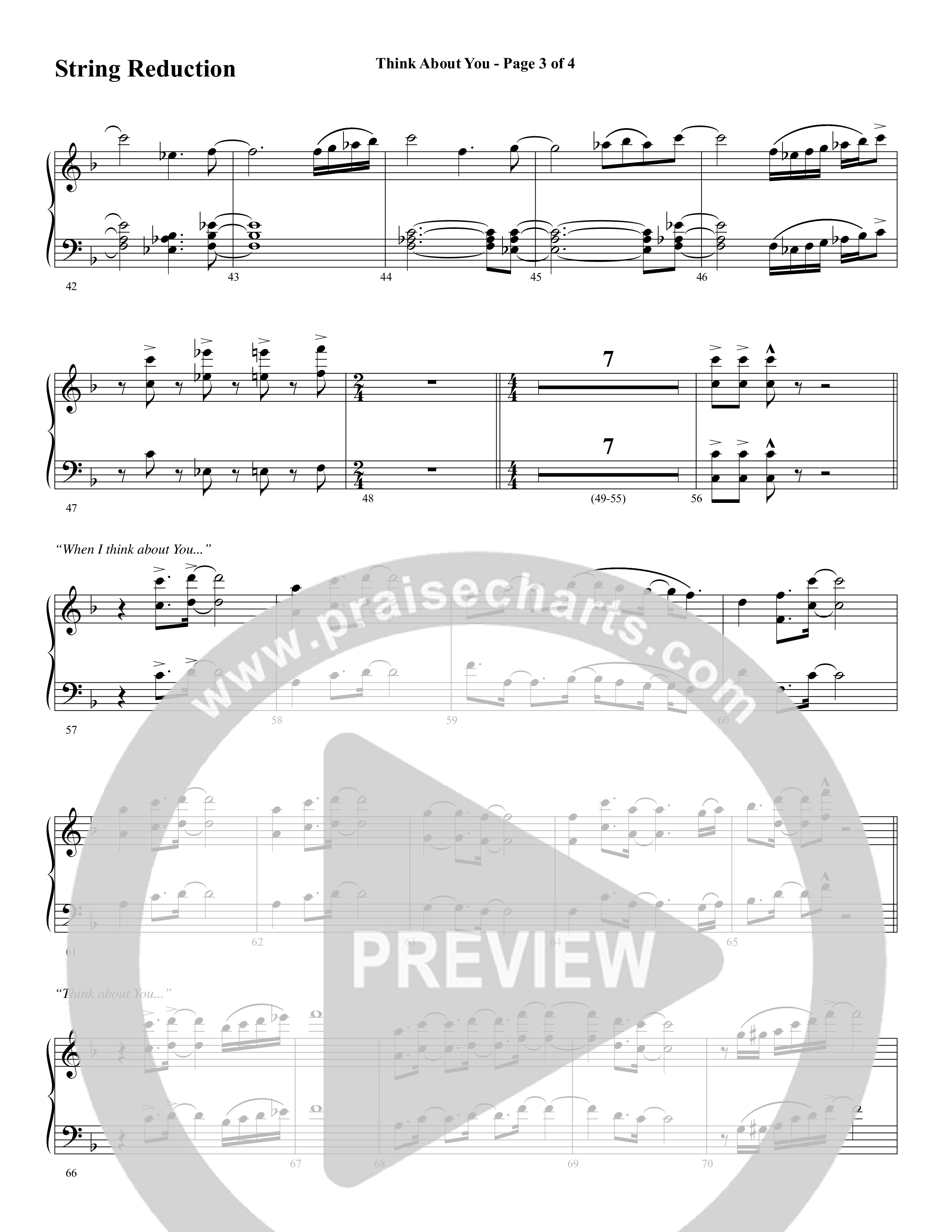 Think About You (Choral Anthem SATB) String Reduction (Word Music Choral / Arr. Bradley Knight)