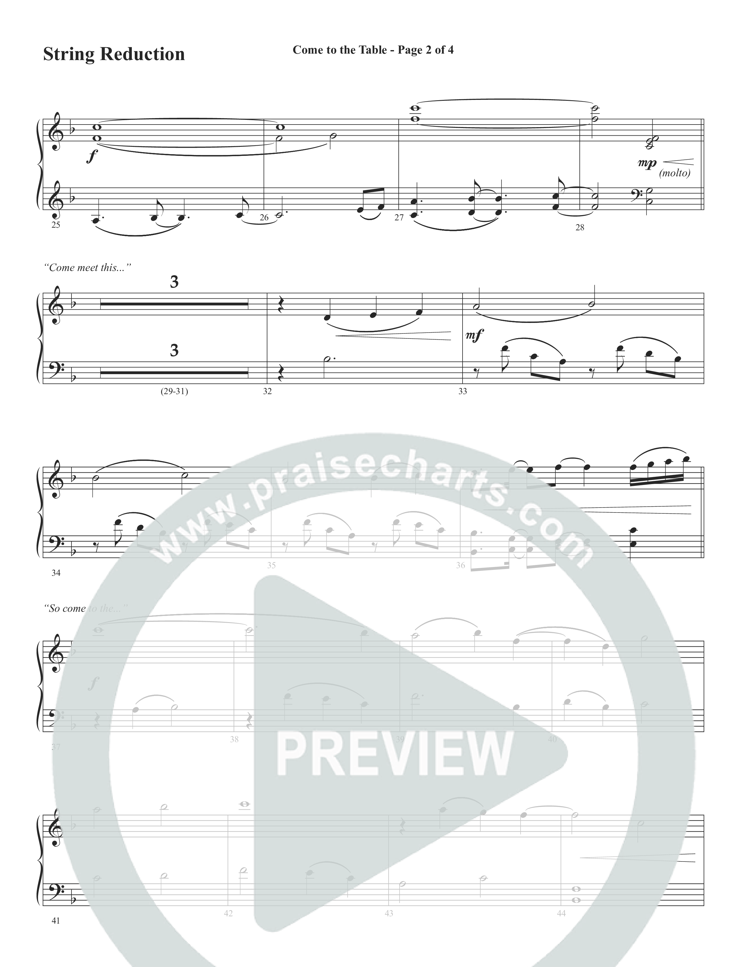 Come To The Table (Choral Anthem SATB) String Reduction (Word Music Choral / Arr. David Wise / Orch. David Shipps)