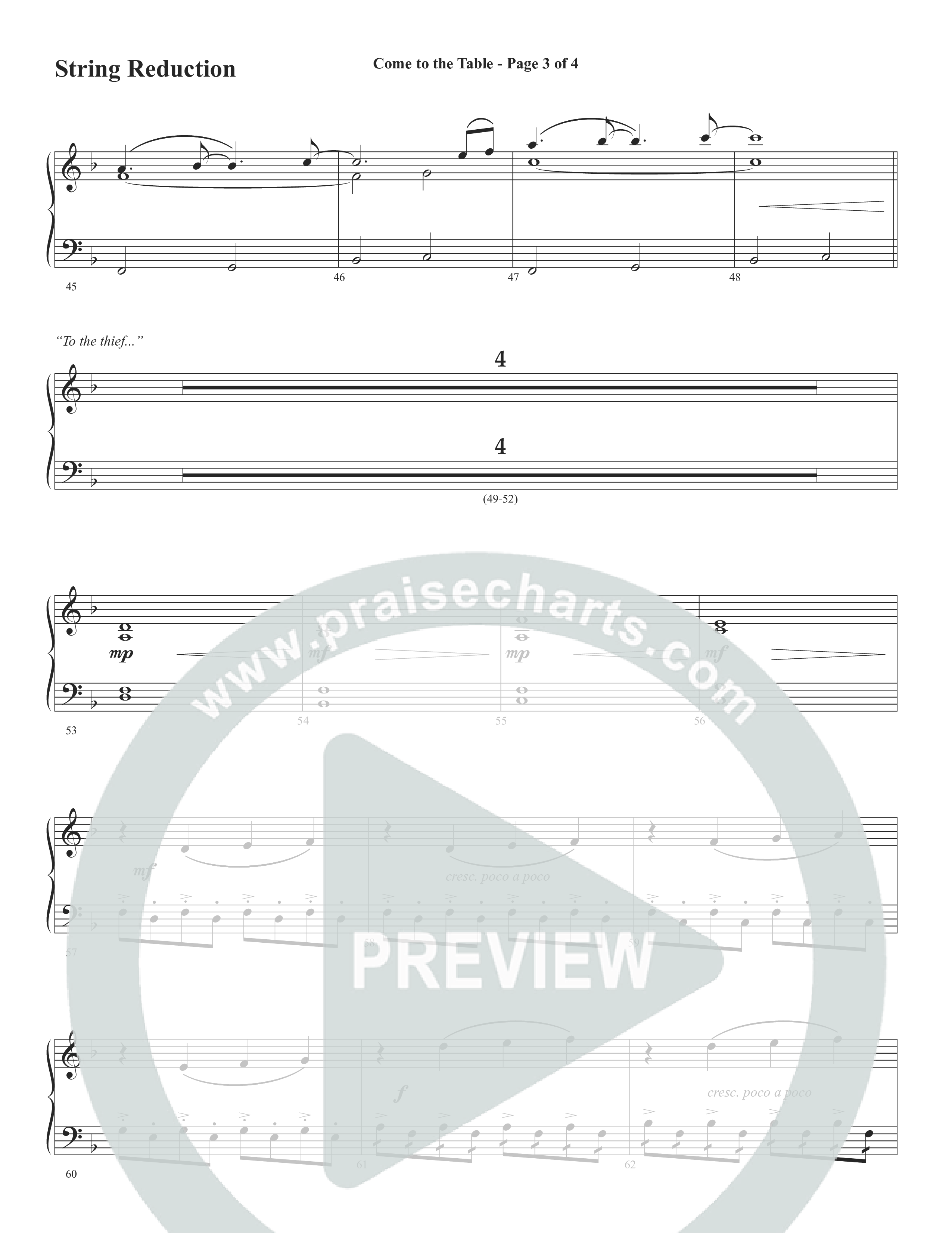 Come To The Table (Choral Anthem SATB) String Reduction (Word Music Choral / Arr. David Wise / Orch. David Shipps)