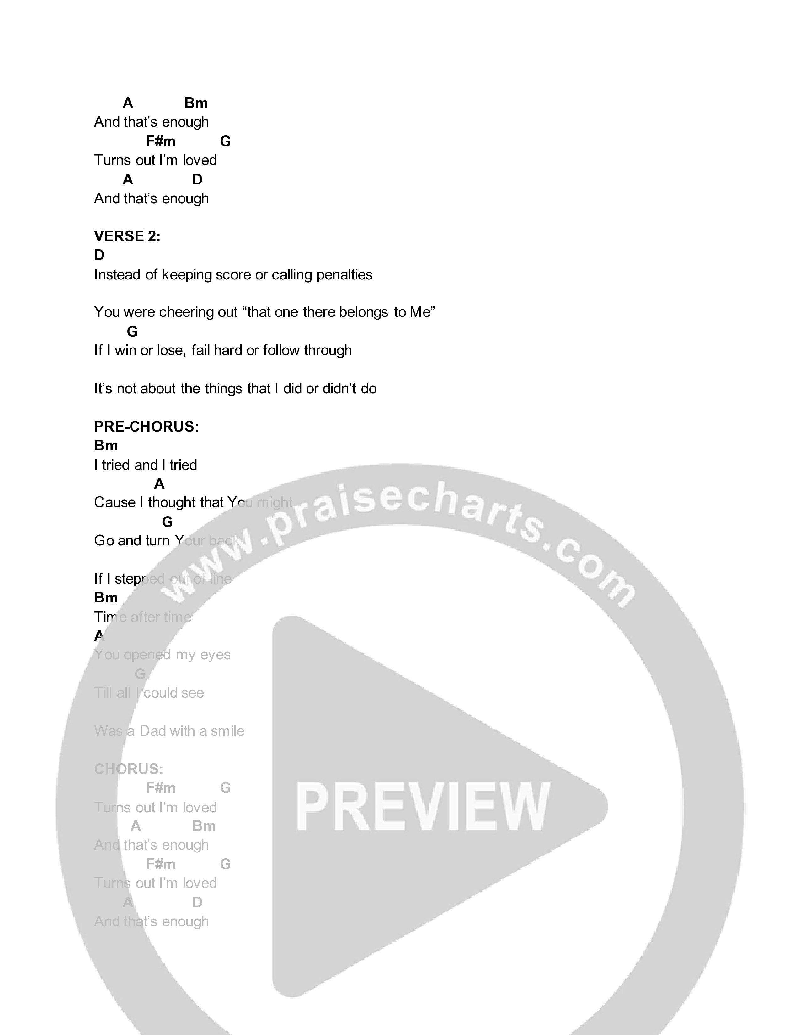 That's Enough Chord Chart (Darthy)