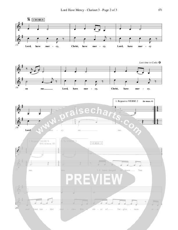 Lord Have Mercy Clarinet 3 (Steve Merkel)