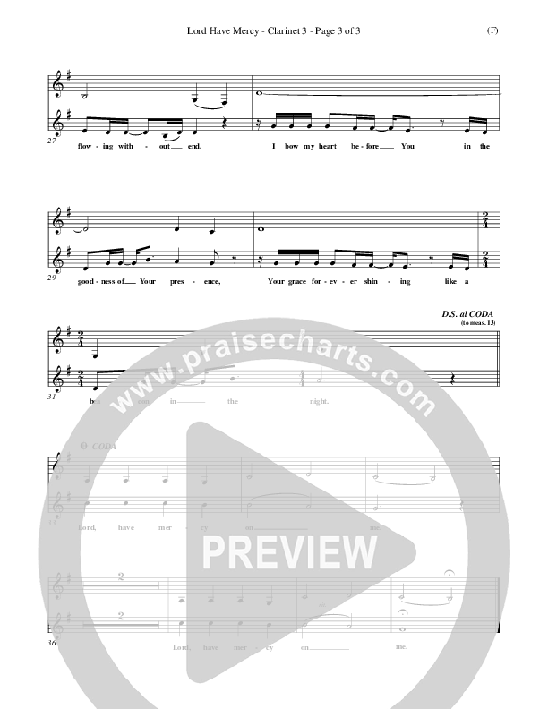 Lord Have Mercy Clarinet 3 (Steve Merkel)