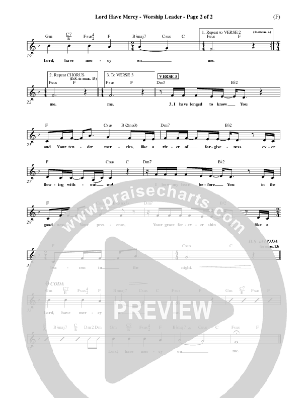Lord Have Mercy Lead Sheet (Steve Merkel)