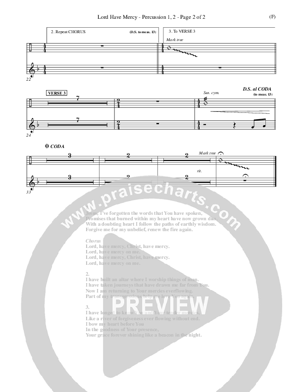 Lord Have Mercy Percussion 1/2 (Steve Merkel)