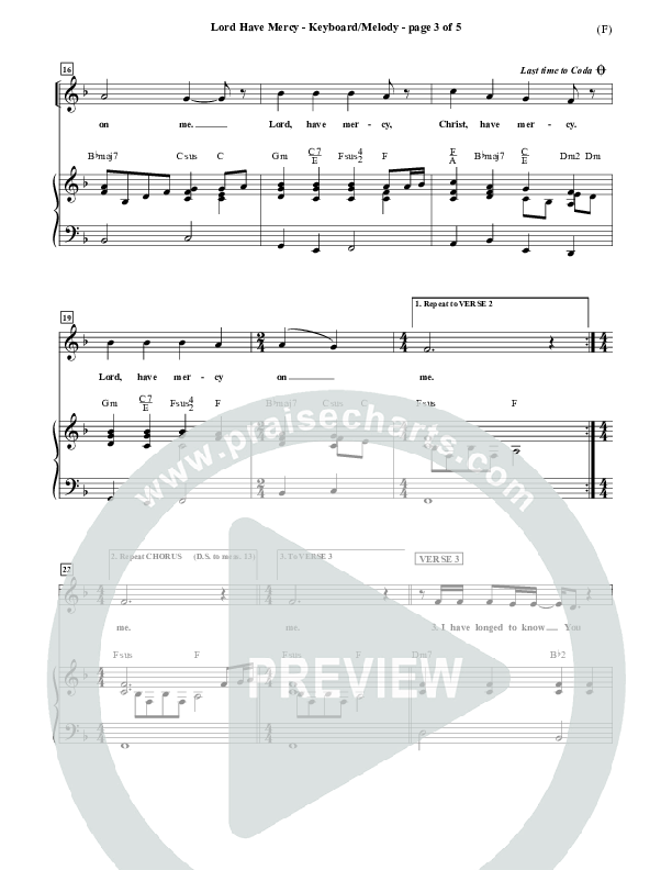 Lord Have Mercy Lead Sheet (Steve Merkel)