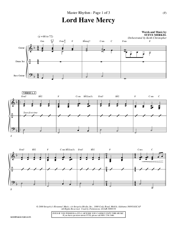 Lord Have Mercy Rhythm Chart (Steve Merkel)