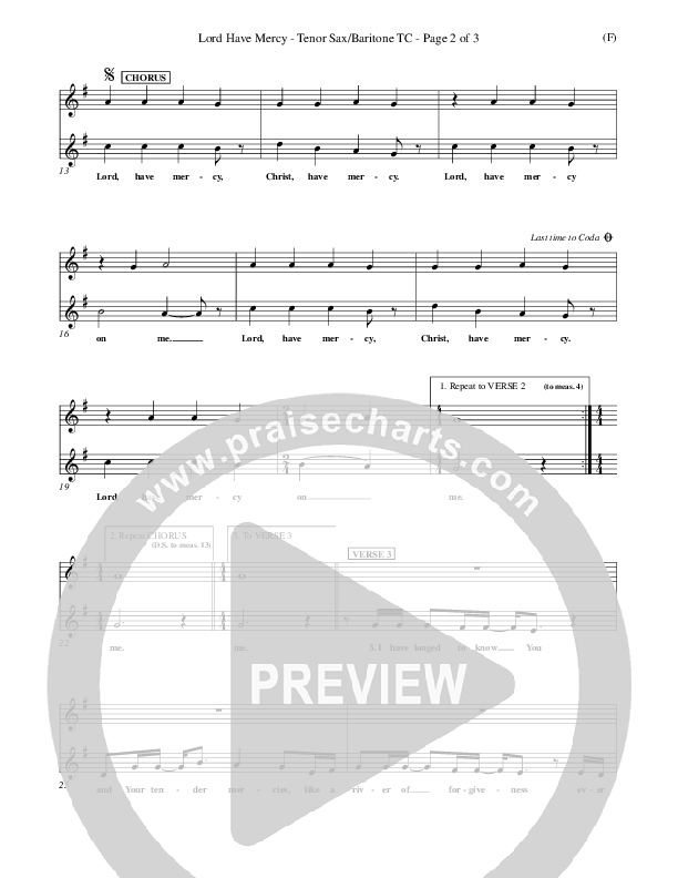 Lord Have Mercy Tenor Sax 2 (Steve Merkel)