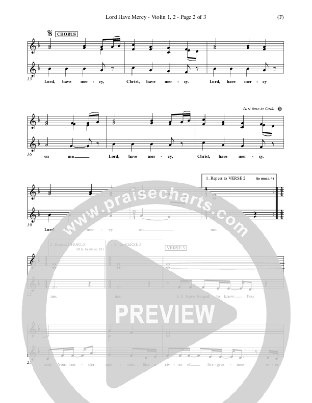 Lord Have Mercy Violin 1/2 (Steve Merkel)