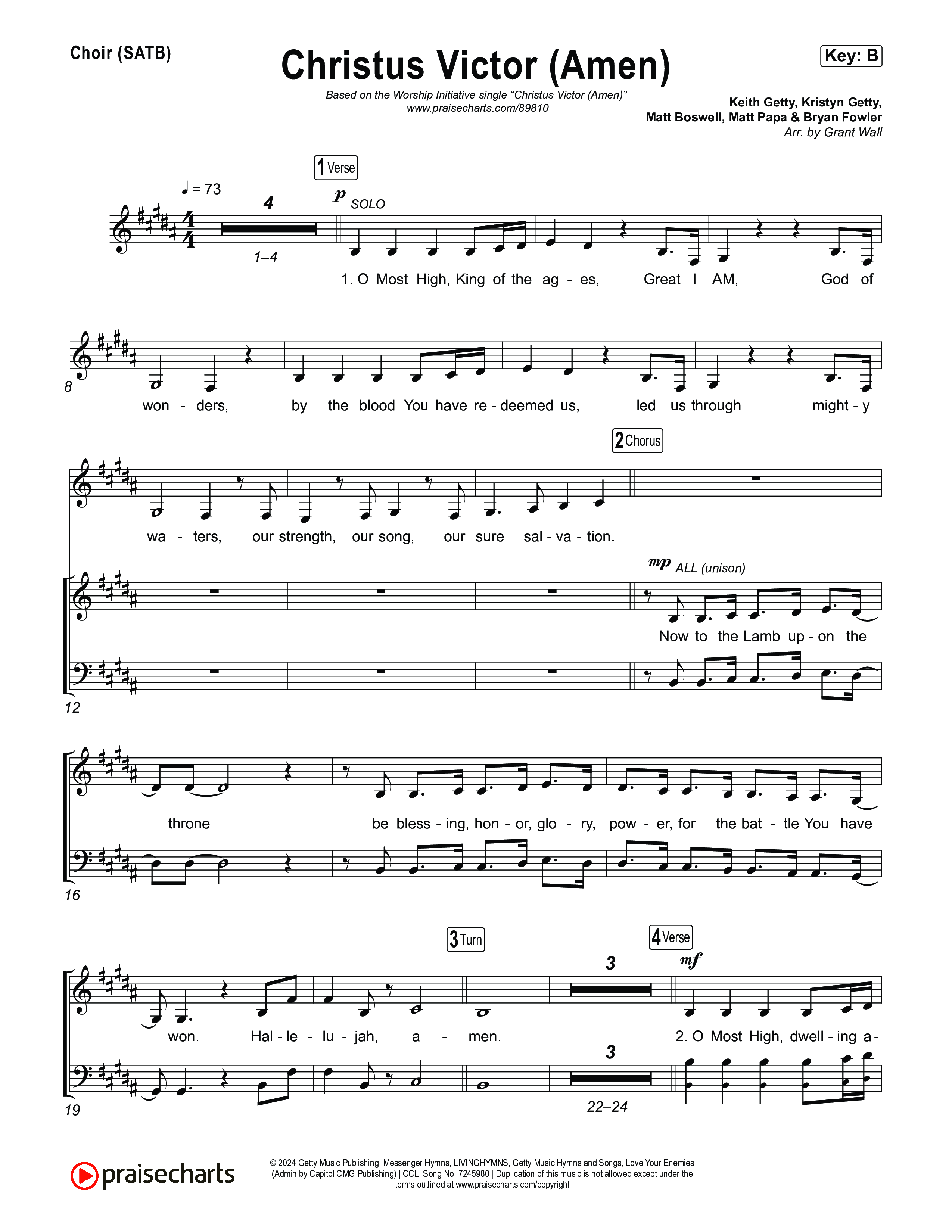 Christus Victor (Amen) Choir Sheet (SATB) (The Worship Initiative)
