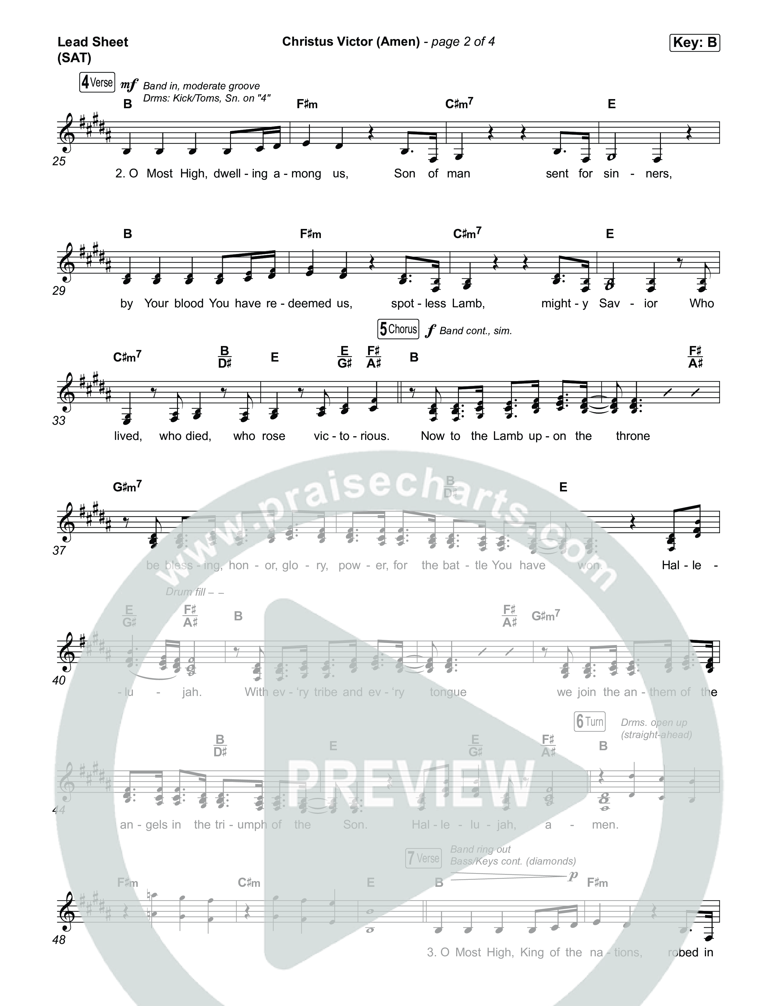 Christus Victor (Amen) Lead Sheet (SAT) (The Worship Initiative)