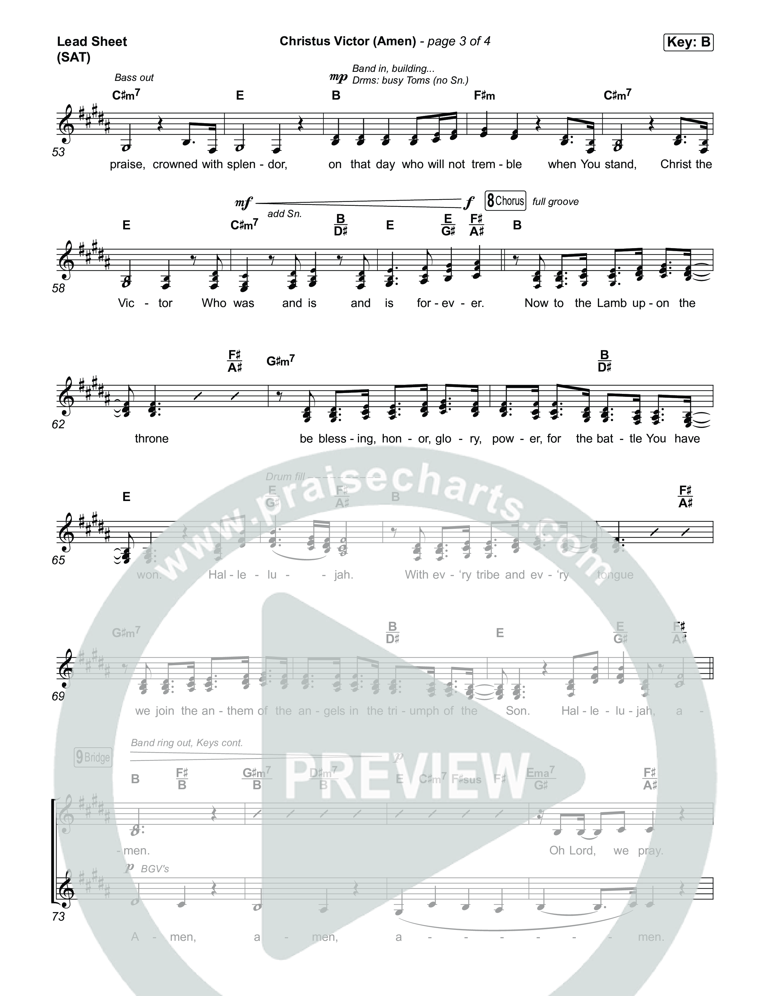 Christus Victor (Amen) Lead Sheet (SAT) (The Worship Initiative)