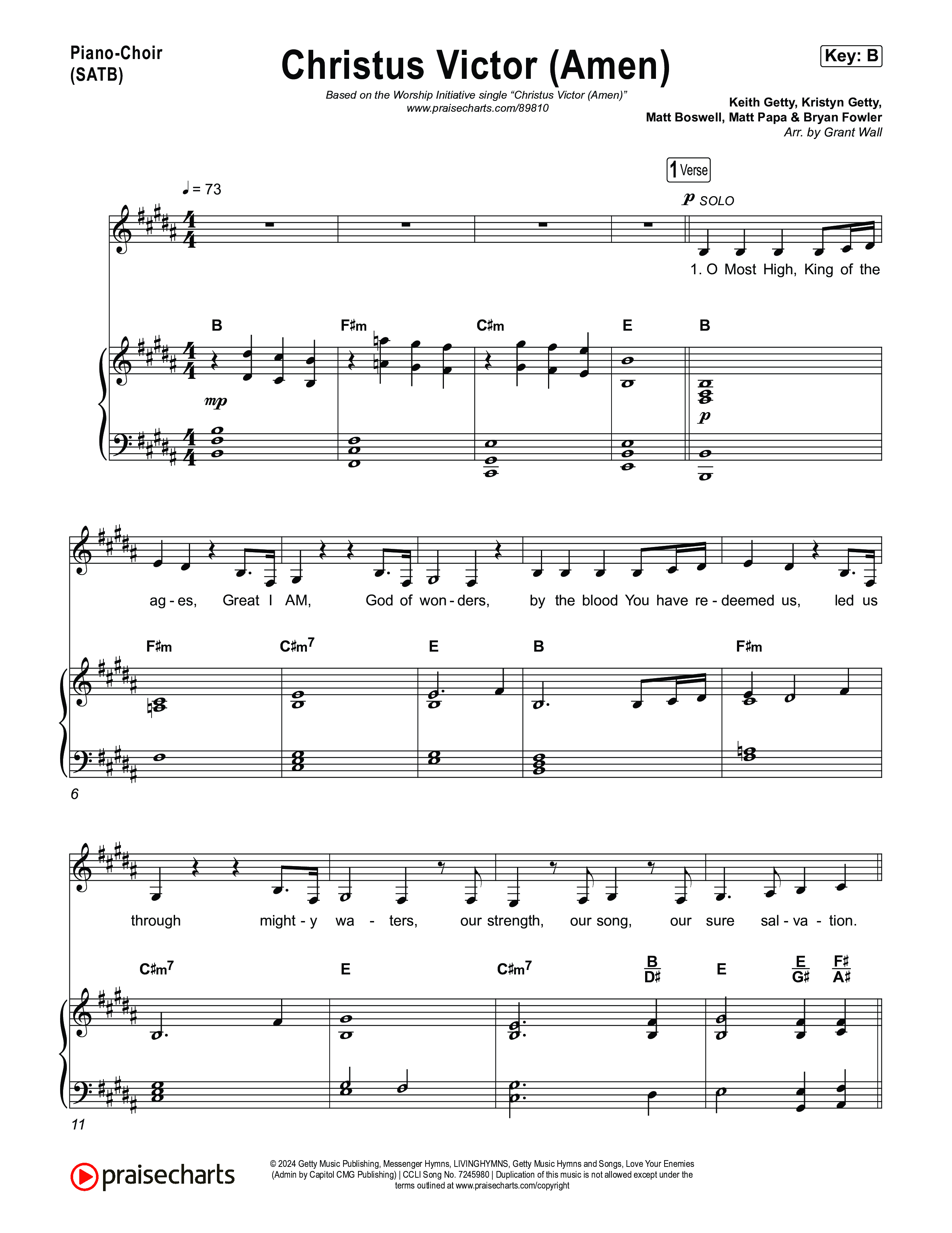 Christus Victor (Amen) Piano/Vocal Pack (The Worship Initiative)