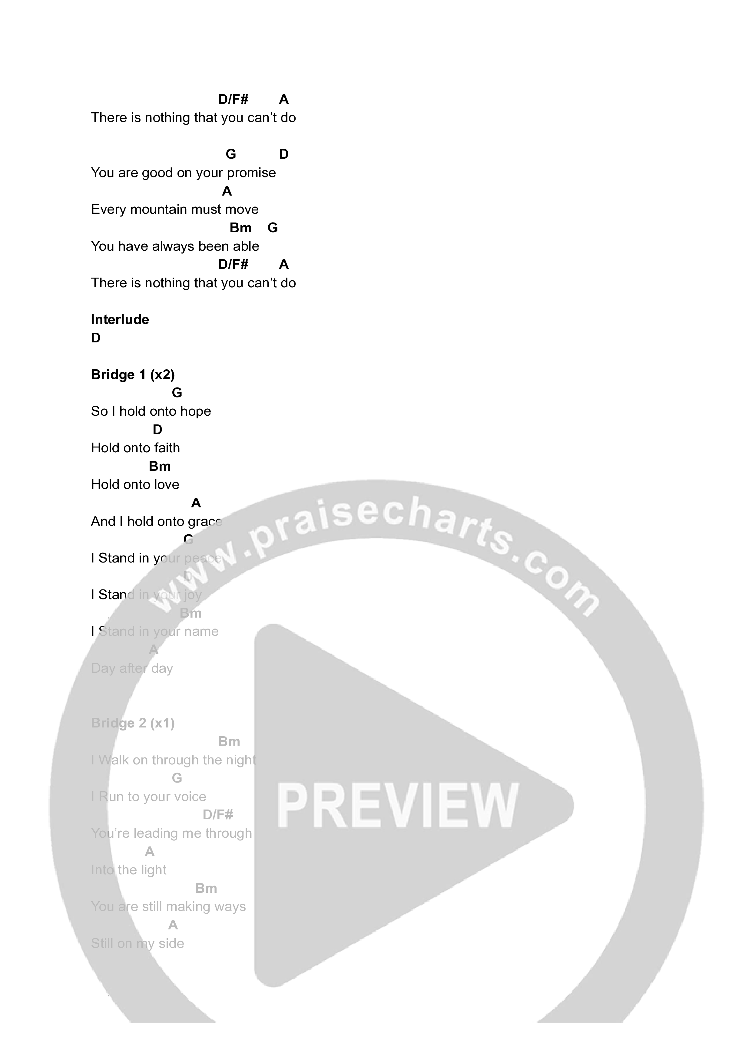 Good On Your Promise Chord Chart (Freedom Church)