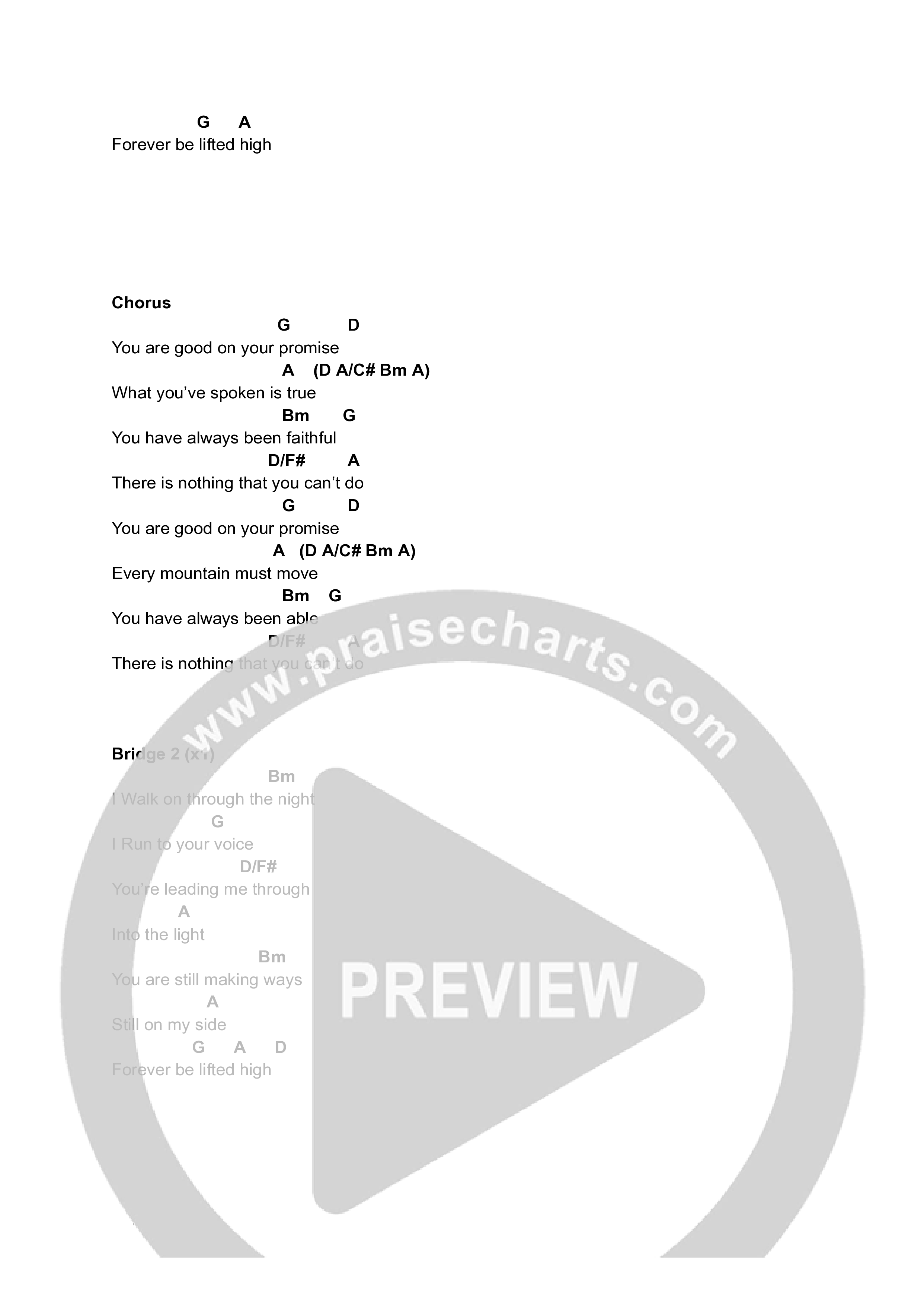 Good On Your Promise Chord Chart (Freedom Church)