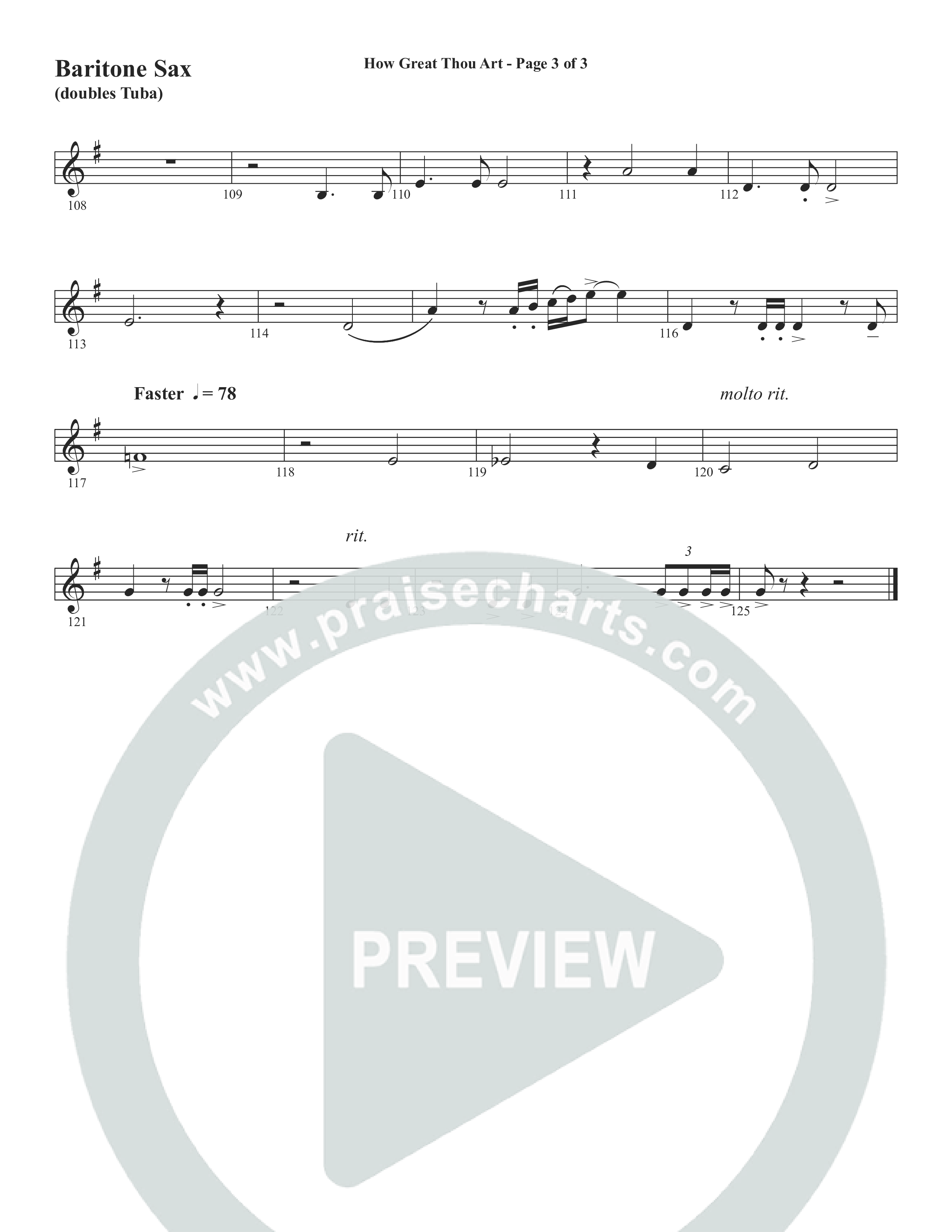 How Great Thou Art (Choral Anthem SATB) Bari Sax (Word Music Choral / Arr. Tim Paul)