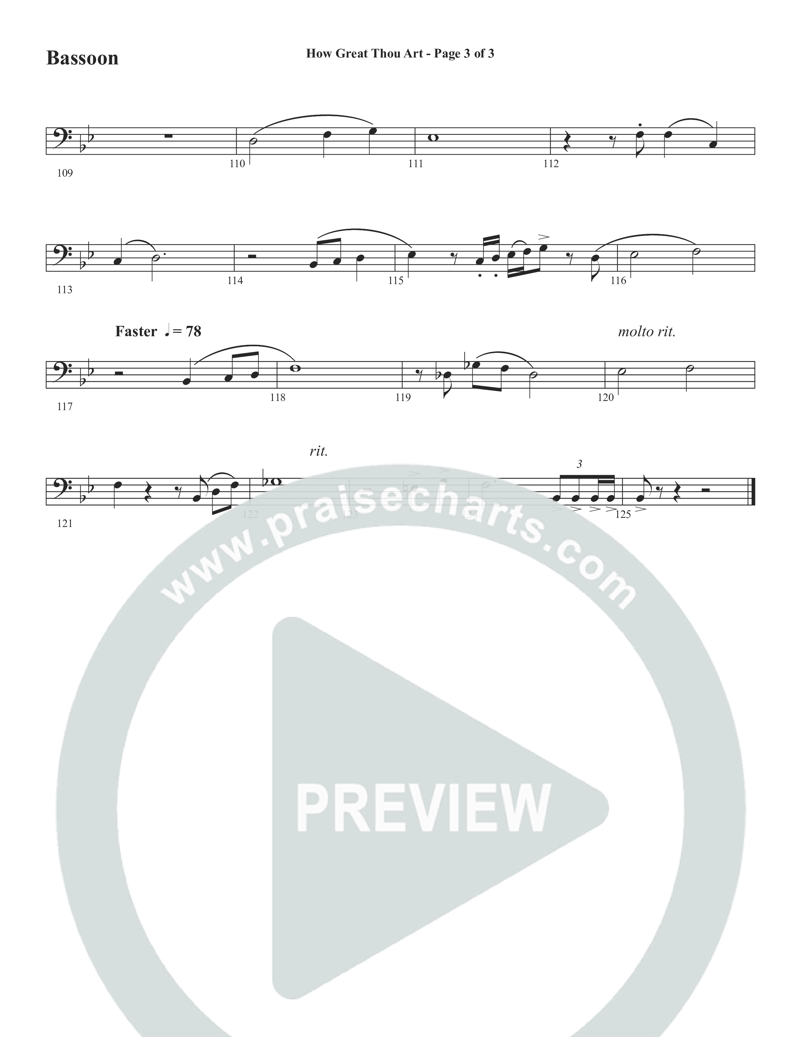 How Great Thou Art (Choral Anthem SATB) Bassoon (Word Music Choral / Arr. Tim Paul)
