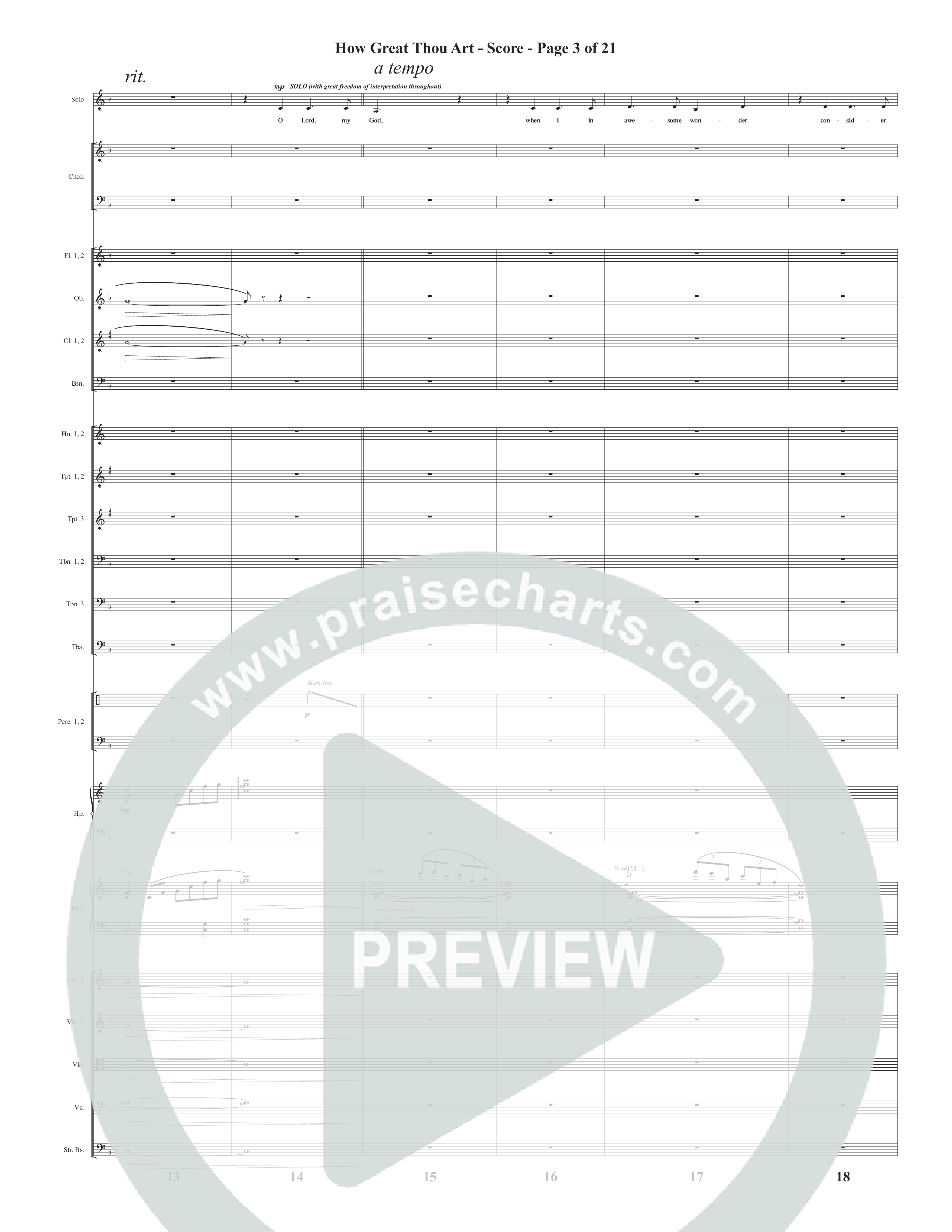 How Great Thou Art (Choral Anthem SATB) Orchestration (Word Music Choral / Arr. Tim Paul)