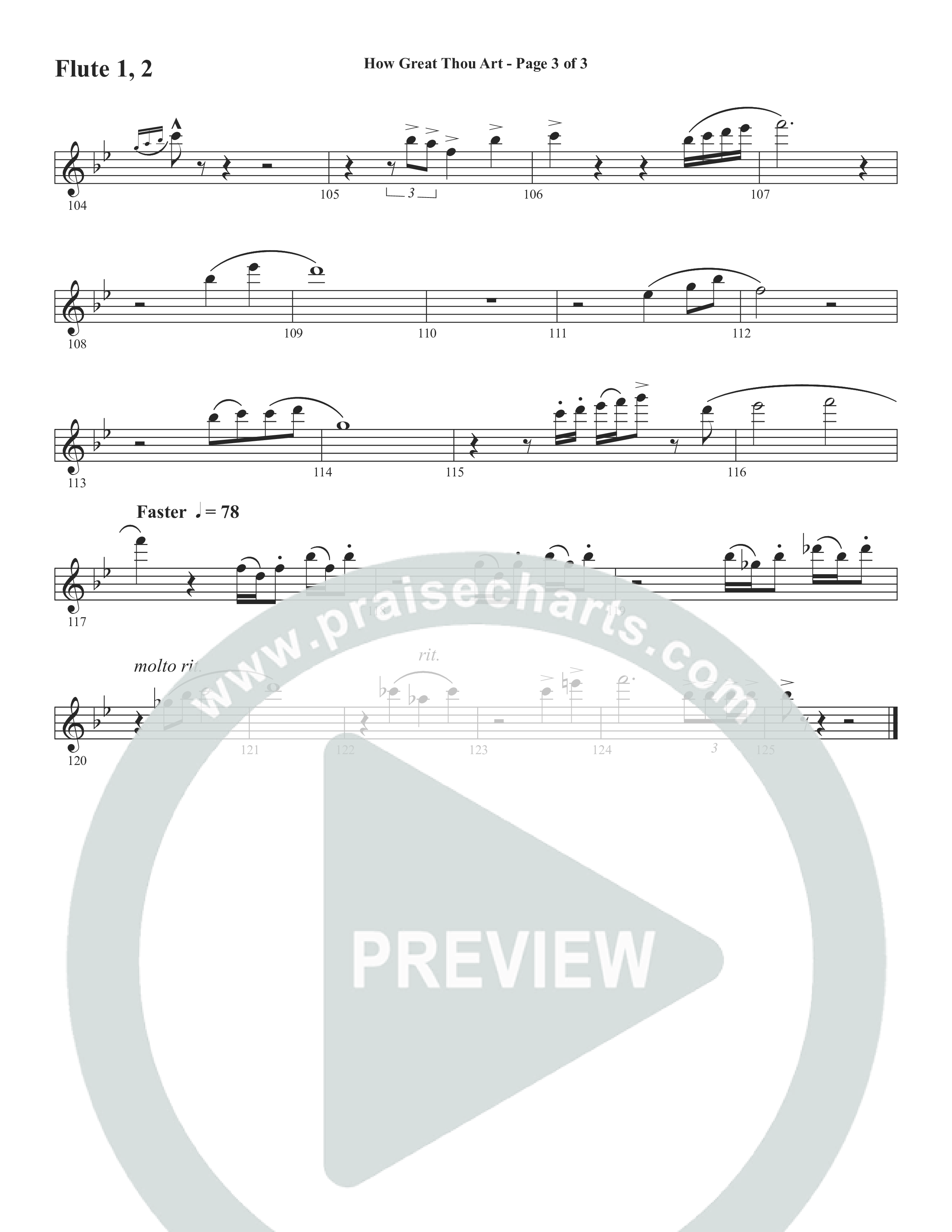 How Great Thou Art (Choral Anthem SATB) Flute 1/2 (Word Music Choral / Arr. Tim Paul)