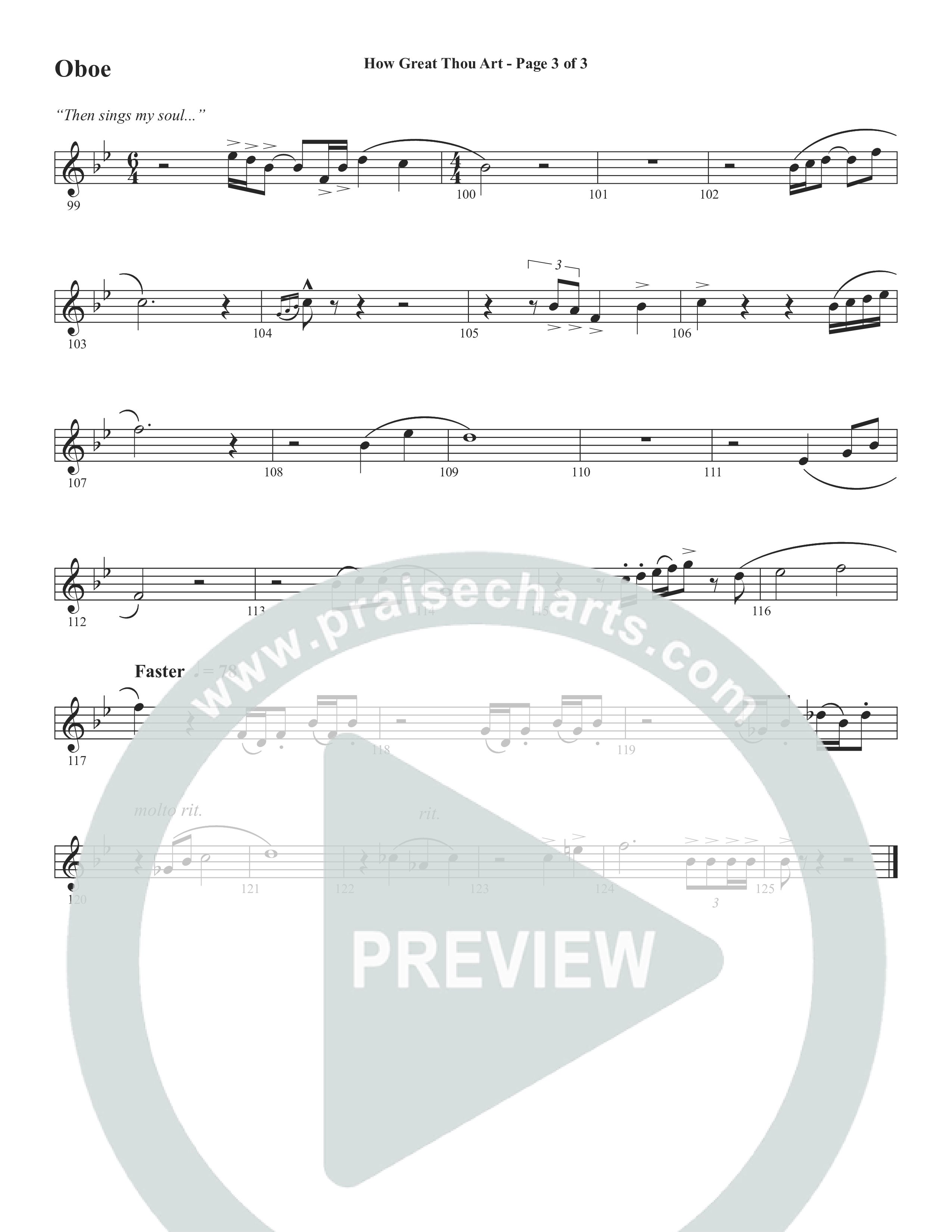 How Great Thou Art (Choral Anthem SATB) Oboe (Word Music Choral / Arr. Tim Paul)