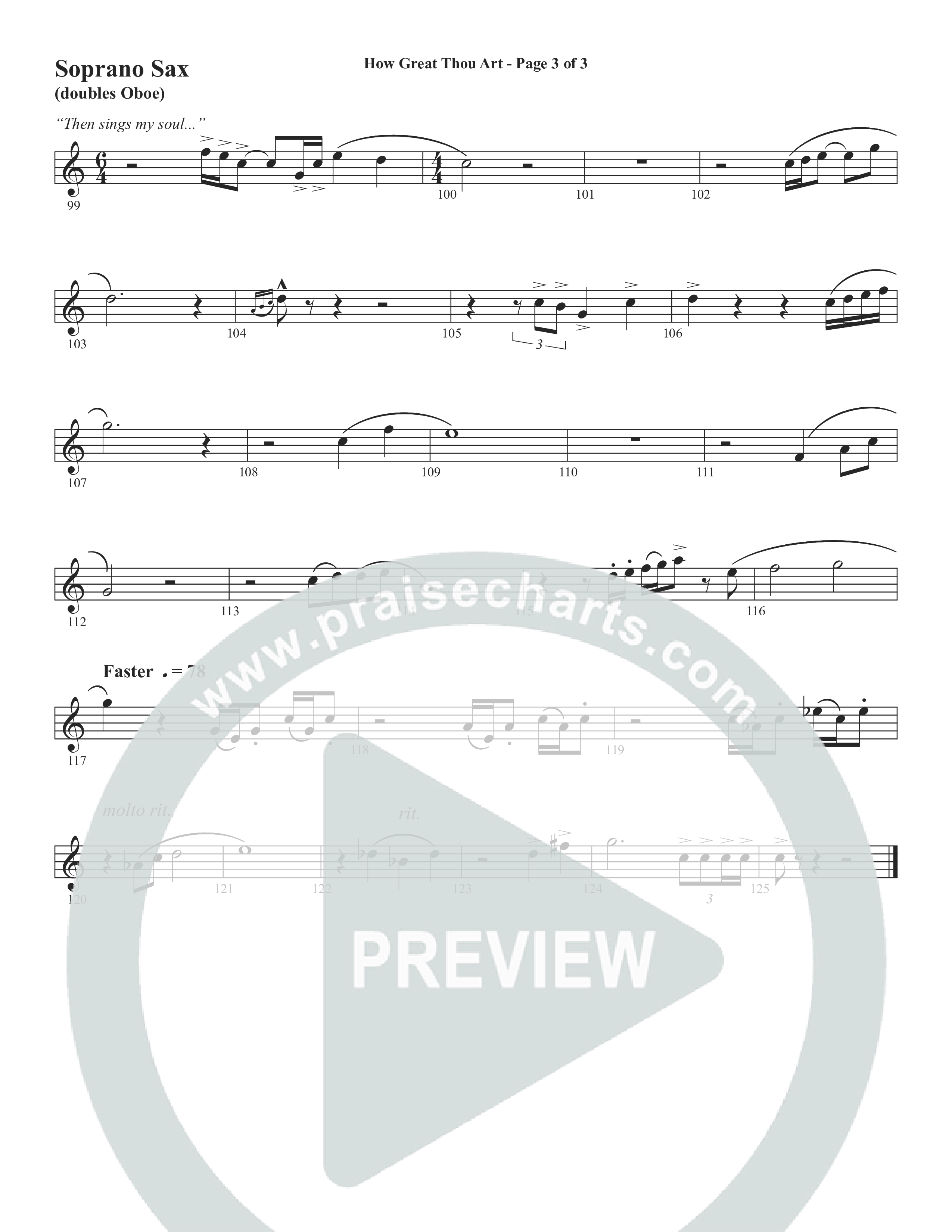 How Great Thou Art (Choral Anthem SATB) Soprano Sax (Word Music Choral / Arr. Tim Paul)