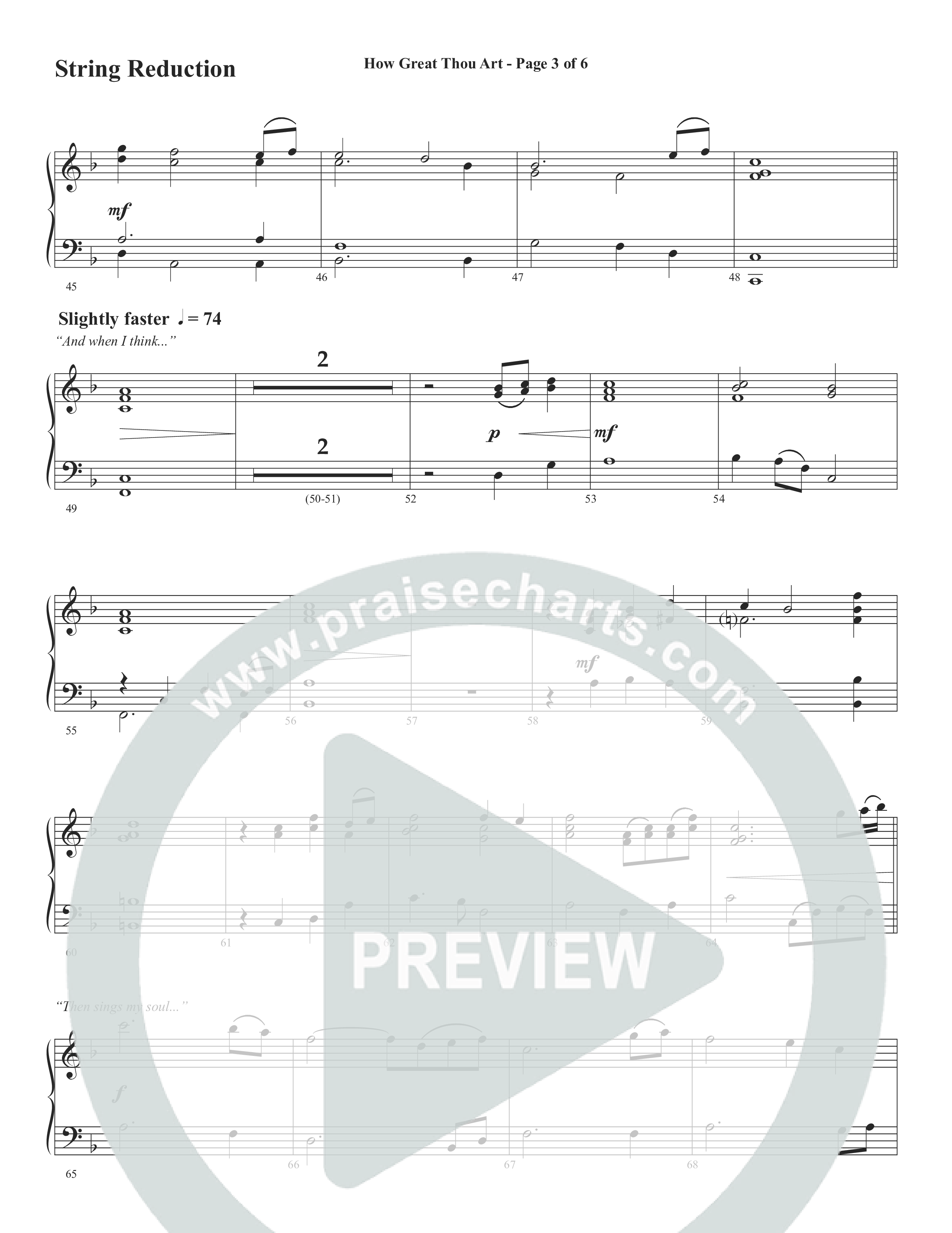 How Great Thou Art (Choral Anthem SATB) String Reduction (Word Music Choral / Arr. Tim Paul)