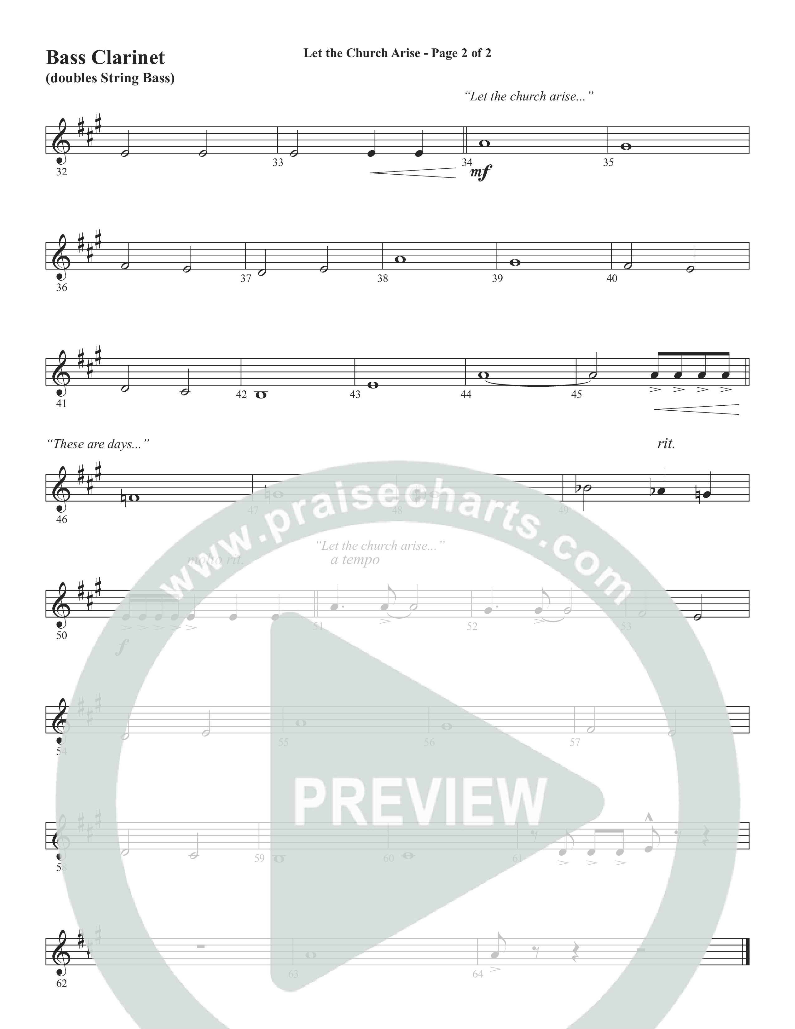 Let The Church Arise (Choral Anthem SATB) Bass Clarinet (Word Music Choral / Arr. Marty Hamby)