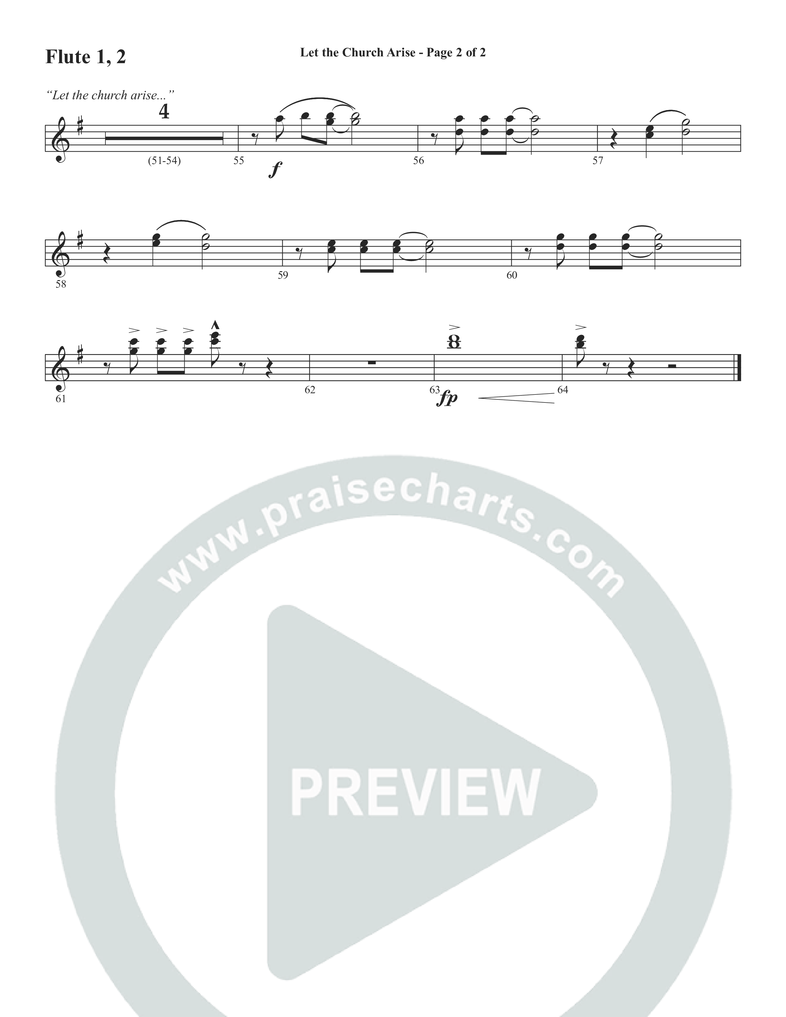 Let The Church Arise (Choral Anthem SATB) Flute 1/2 (Word Music Choral / Arr. Marty Hamby)
