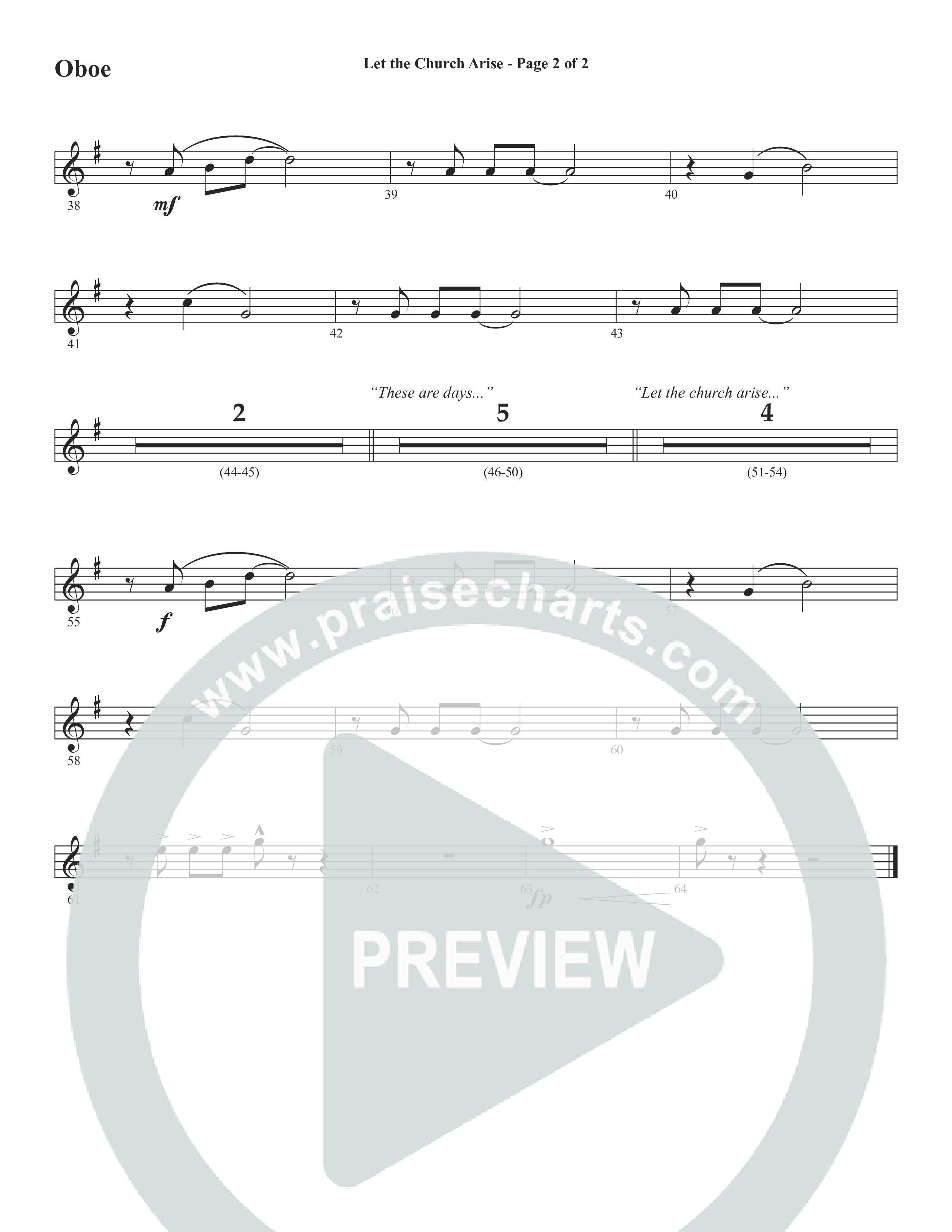 Let The Church Arise (Choral Anthem SATB) Oboe (Word Music Choral / Arr. Marty Hamby)