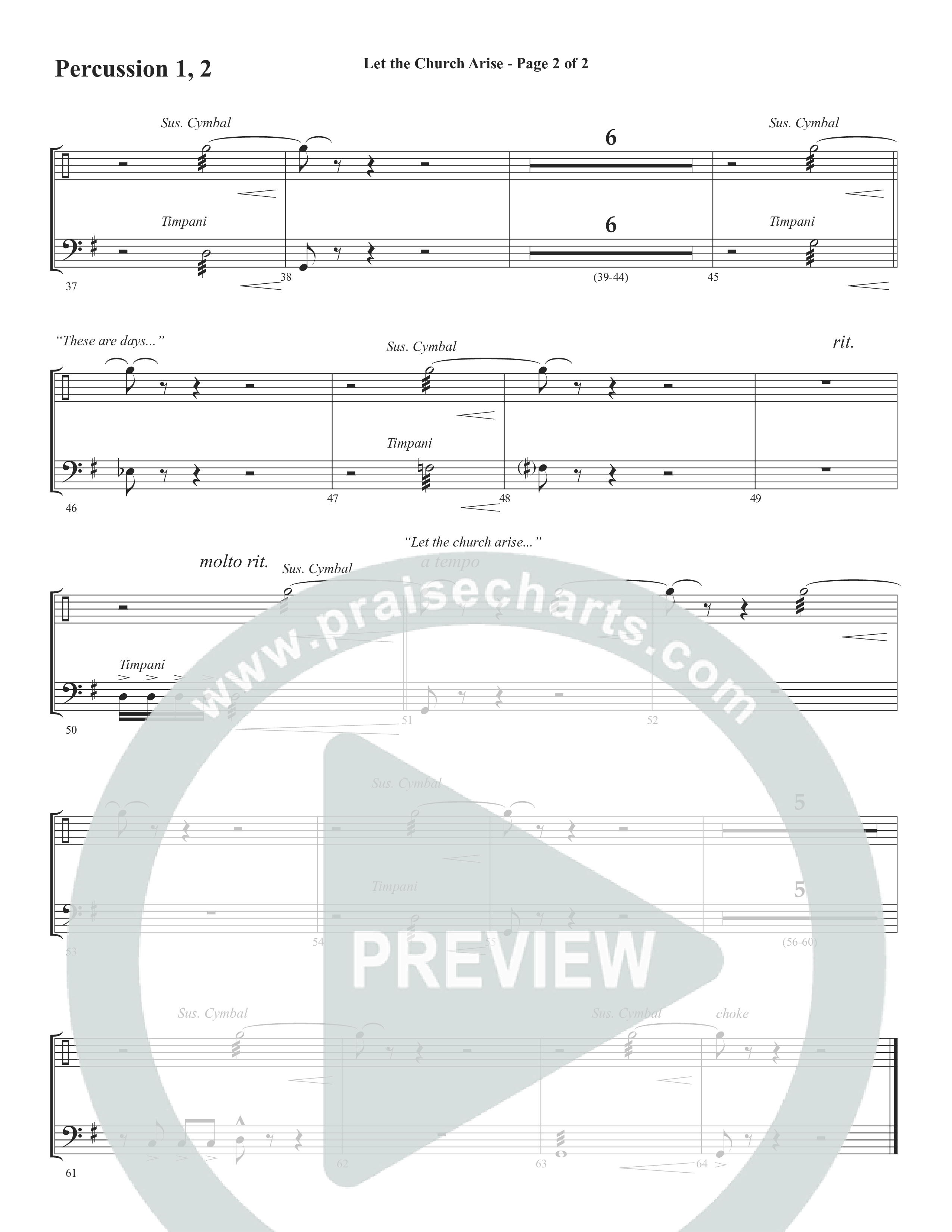 Let The Church Arise (Choral Anthem SATB) Percussion 1/2 (Word Music Choral / Arr. Marty Hamby)