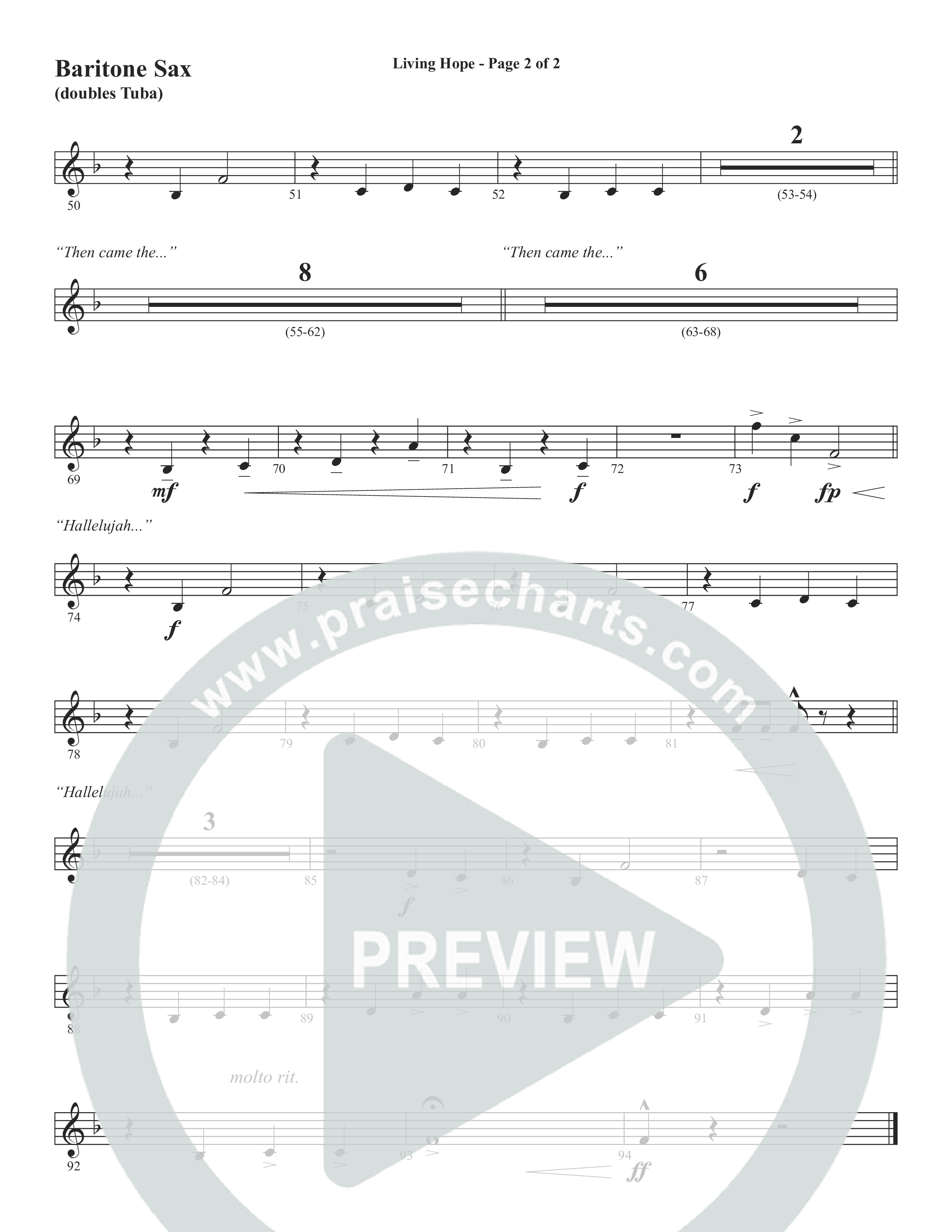Living Hope (Choral Anthem SATB) Bari Sax (Word Music Choral / Arr. David Wise)