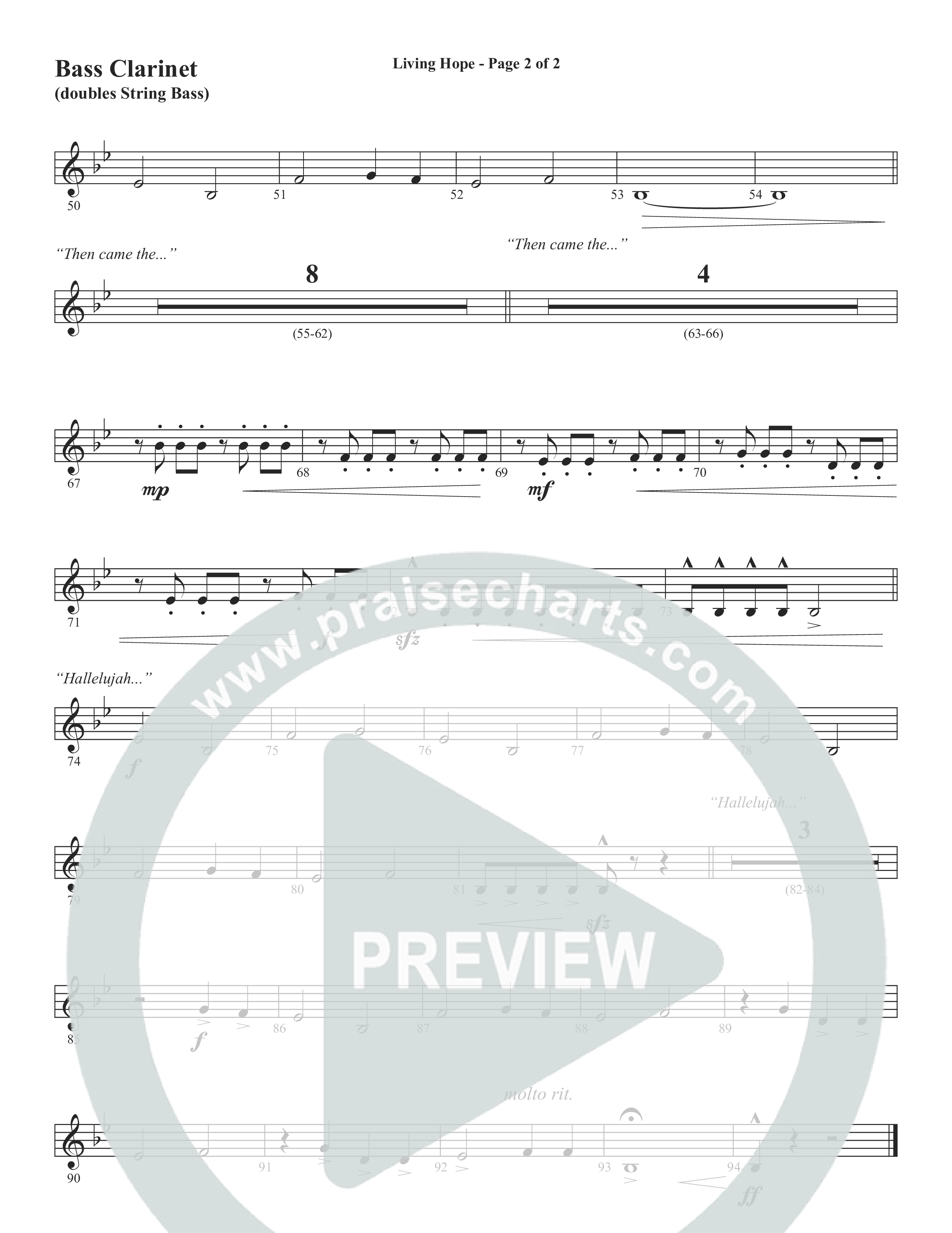 Living Hope (Choral Anthem SATB) Bass Clarinet (Word Music Choral / Arr. David Wise)