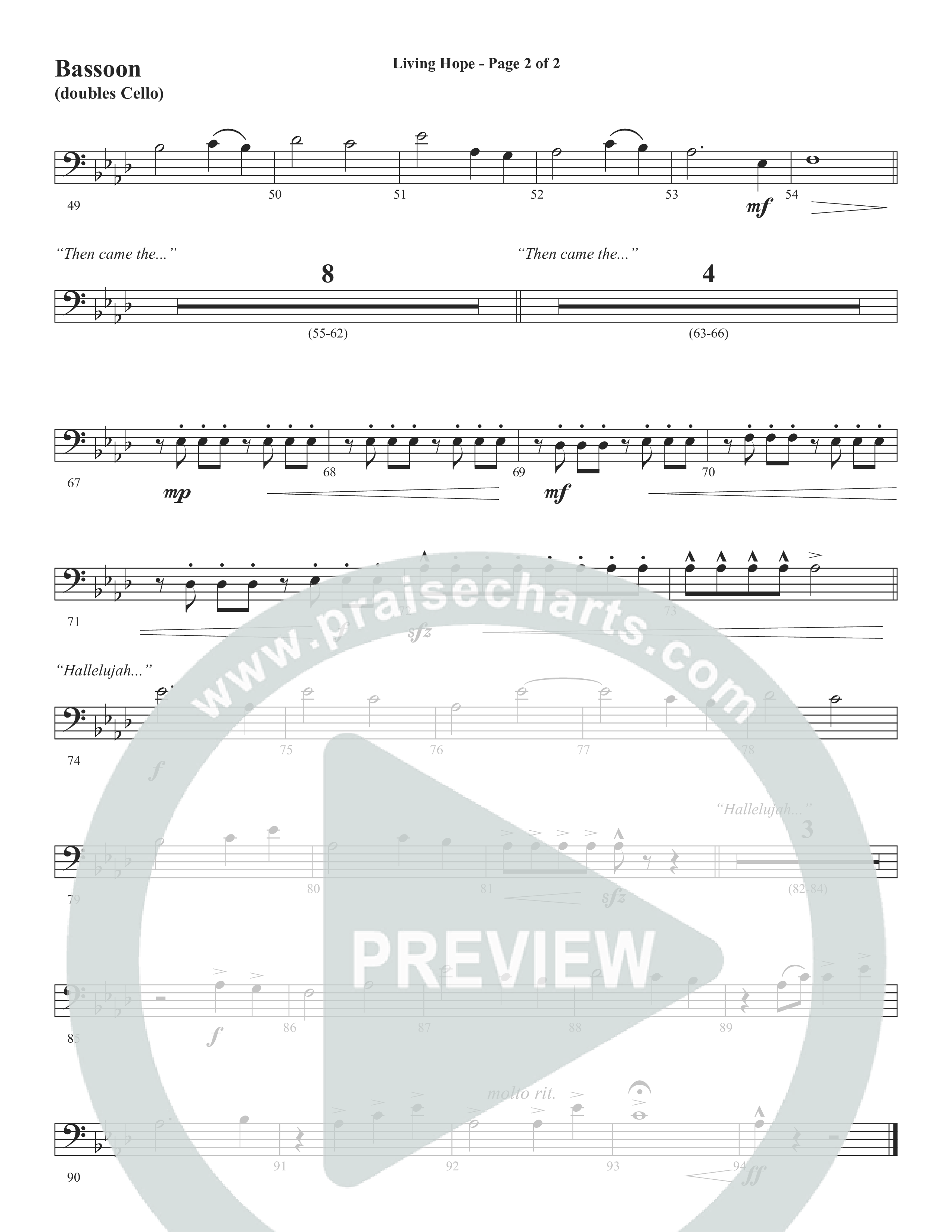 Living Hope (Choral Anthem SATB) Bassoon (Word Music Choral / Arr. David Wise)