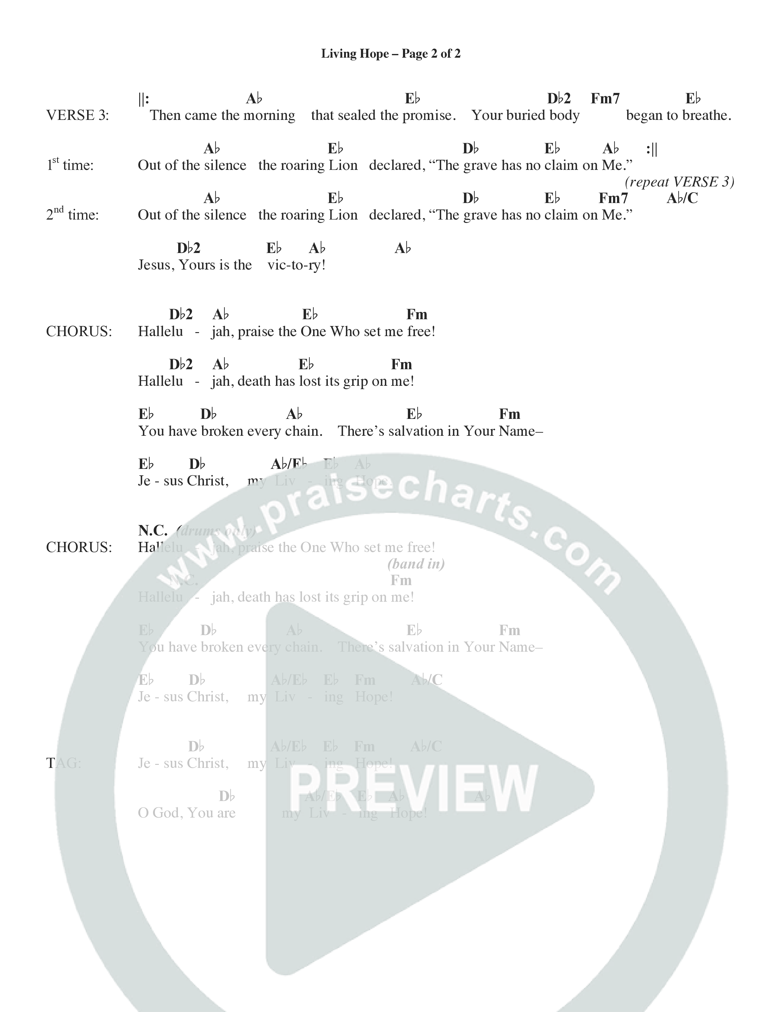 Living Hope (Choral Anthem SATB) Chord Chart (Word Music Choral / Arr. David Wise)