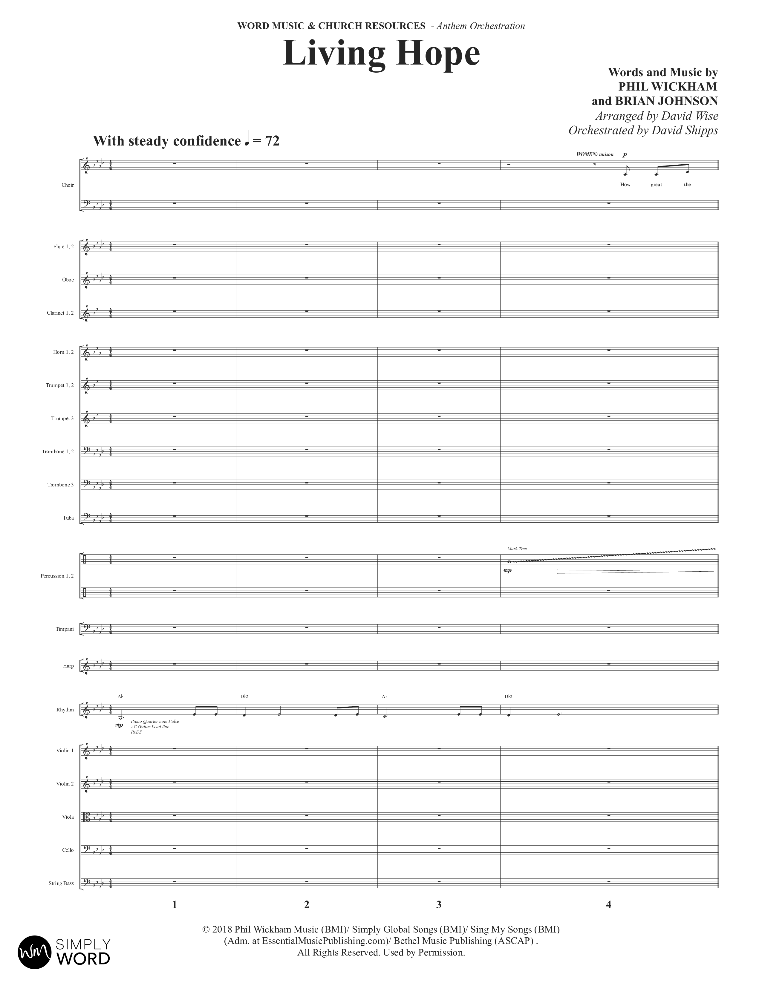 Living Hope (Choral Anthem SATB) Conductor's Score (Word Music Choral / Arr. David Wise)