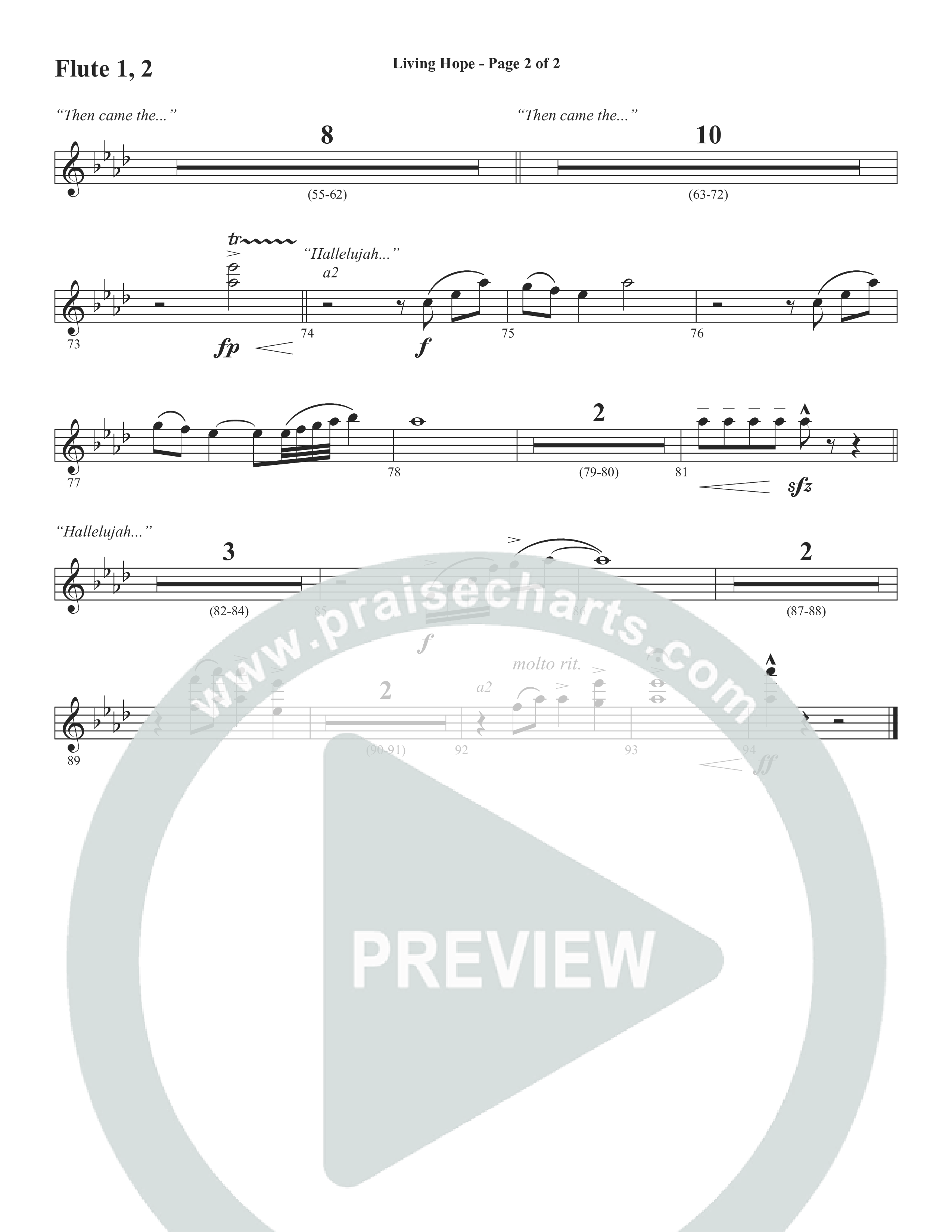 Living Hope (Choral Anthem SATB) Flute 1/2 (Word Music Choral / Arr. David Wise)