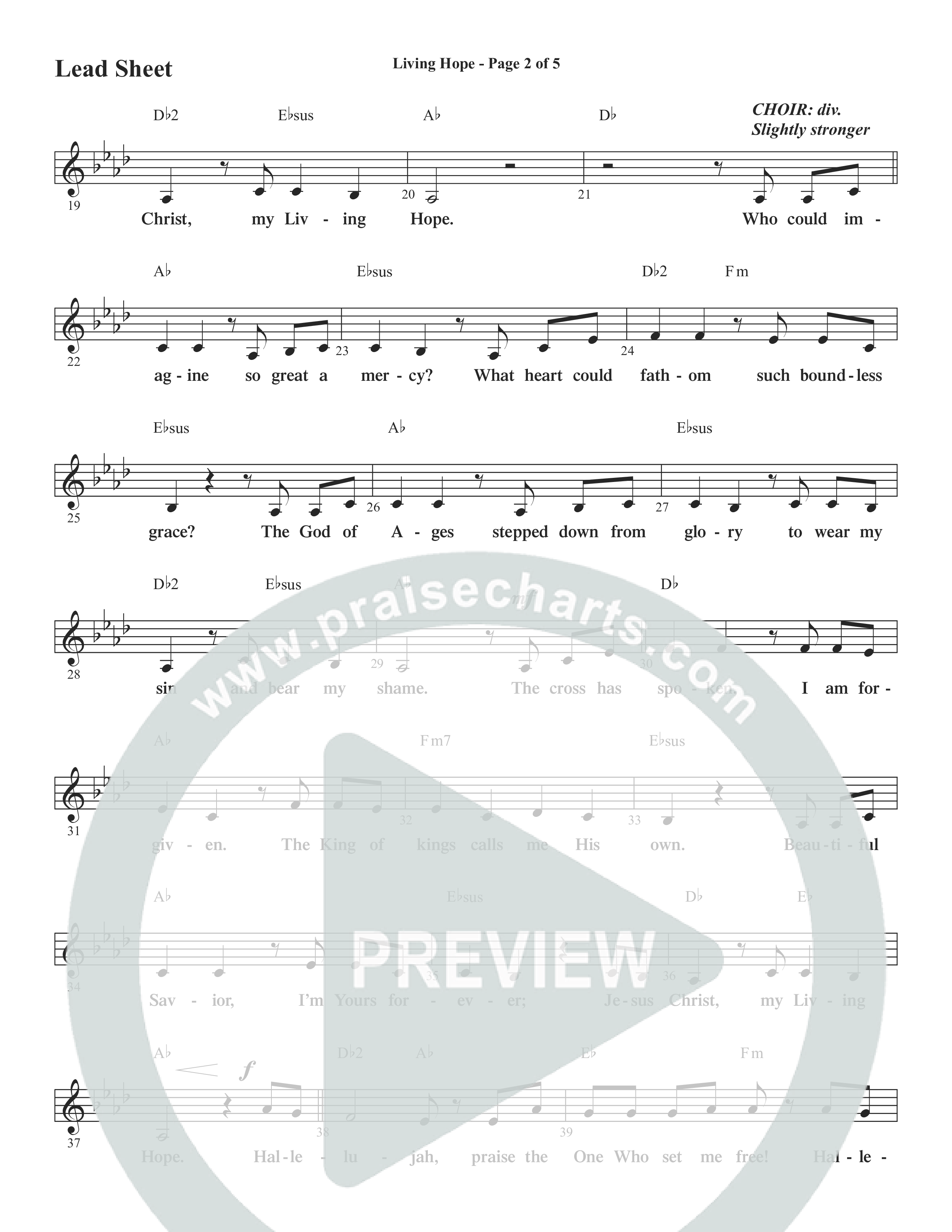 Living Hope (Choral Anthem SATB) Lead Sheet (Melody) (Word Music Choral / Arr. David Wise)