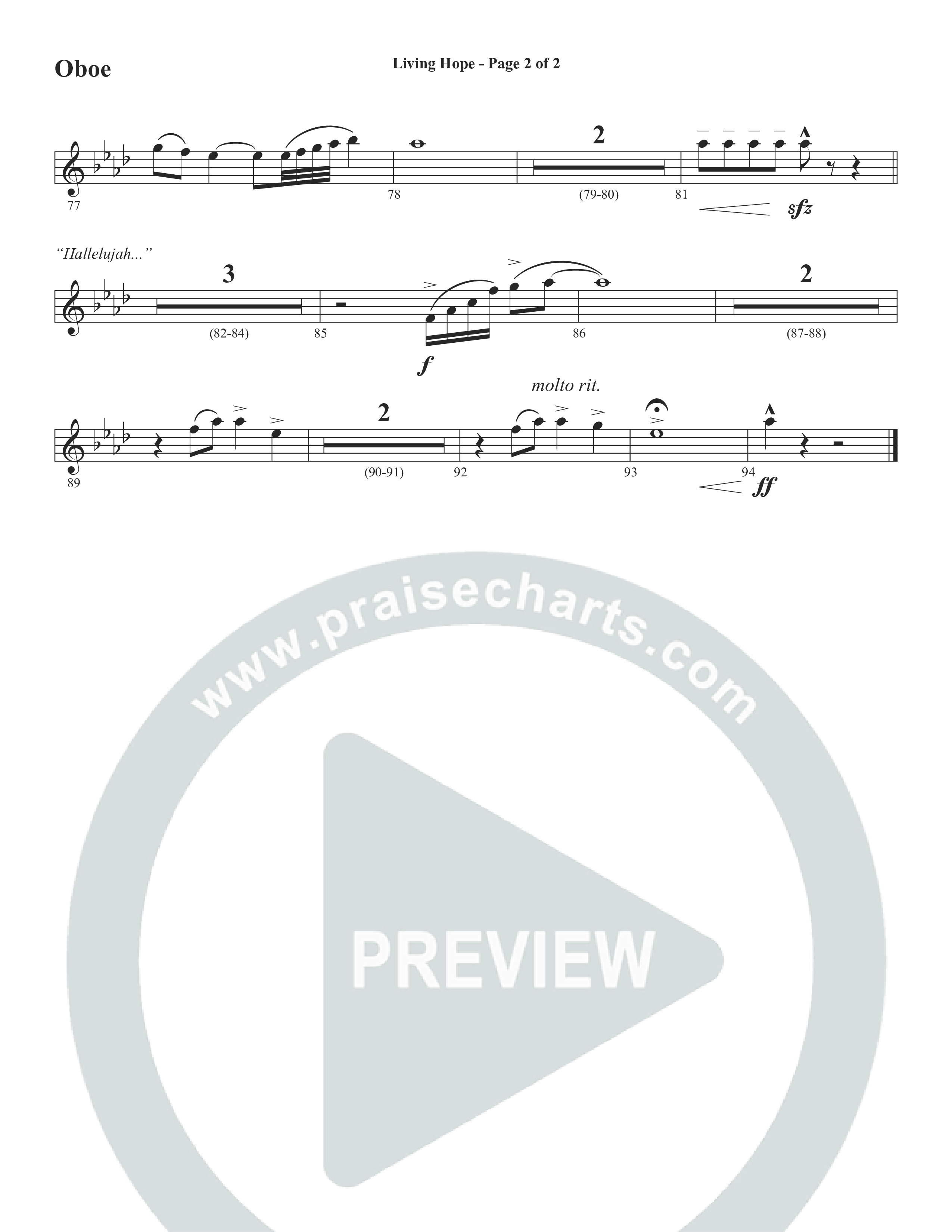 Living Hope (Choral Anthem SATB) Oboe (Word Music Choral / Arr. David Wise)
