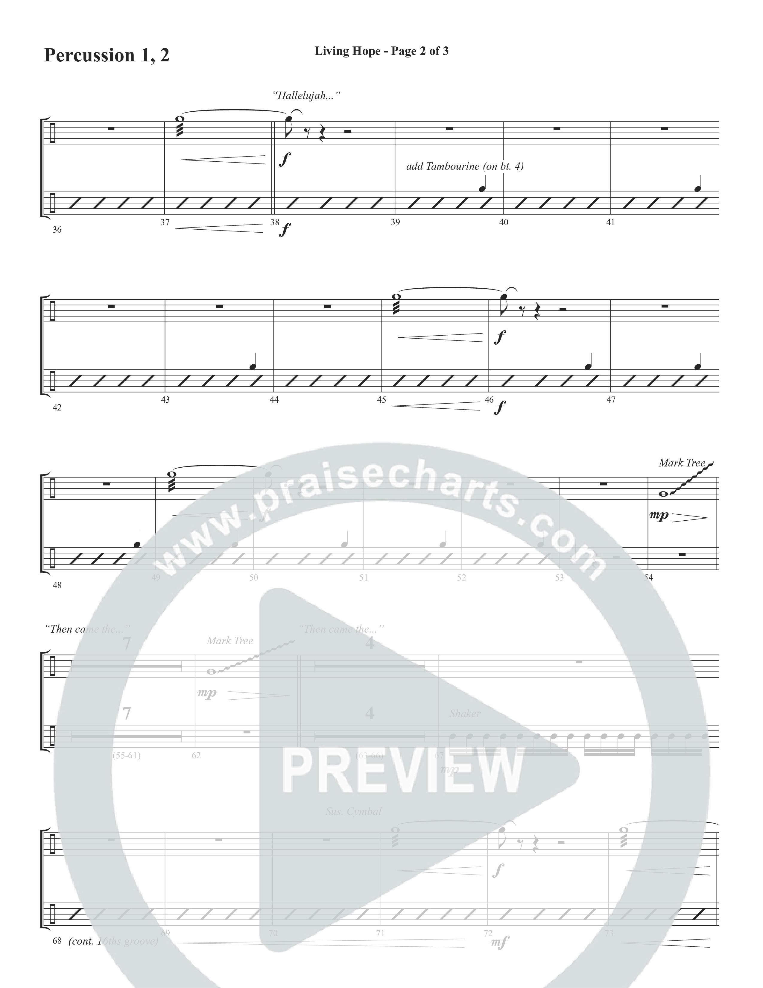 Living Hope (Choral Anthem SATB) Percussion 1/2 (Word Music Choral / Arr. David Wise)