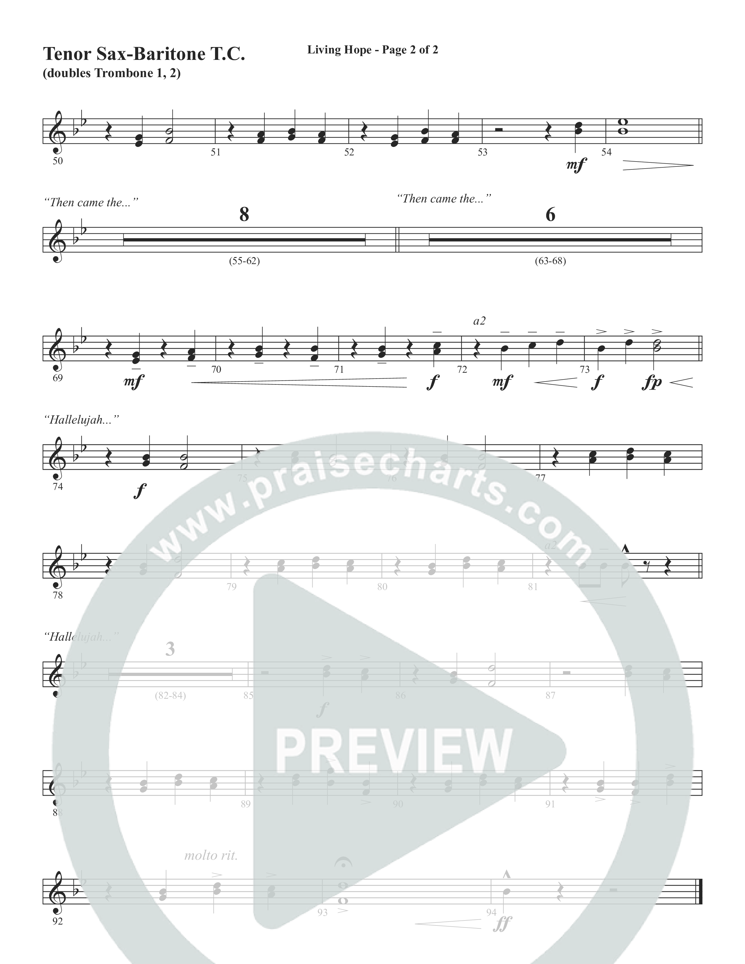 Living Hope (Choral Anthem SATB) Tenor Sax/Baritone T.C. (Word Music Choral / Arr. David Wise)