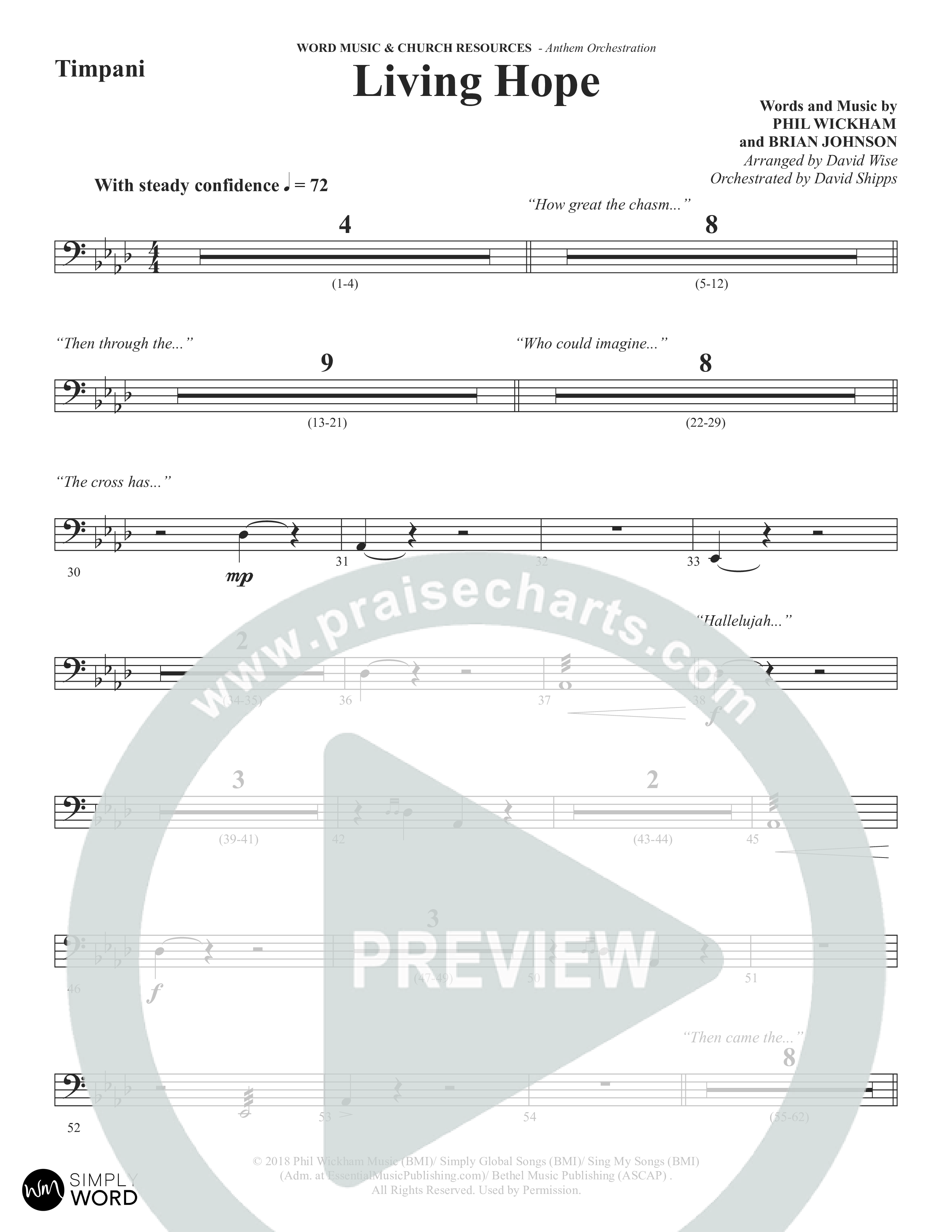Living Hope (Choral Anthem SATB) Timpani (Word Music Choral / Arr. David Wise)