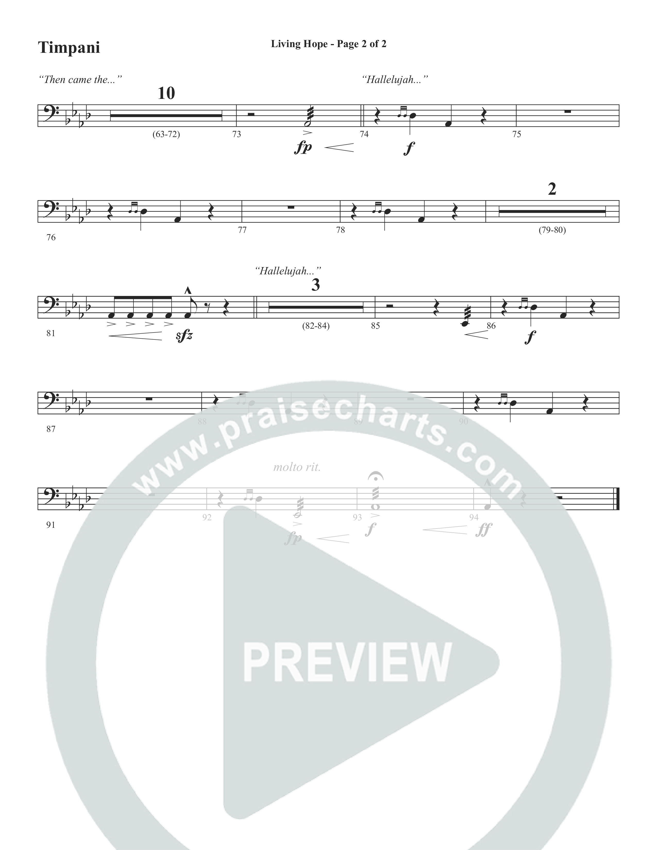 Living Hope (Choral Anthem SATB) Timpani (Word Music Choral / Arr. David Wise)