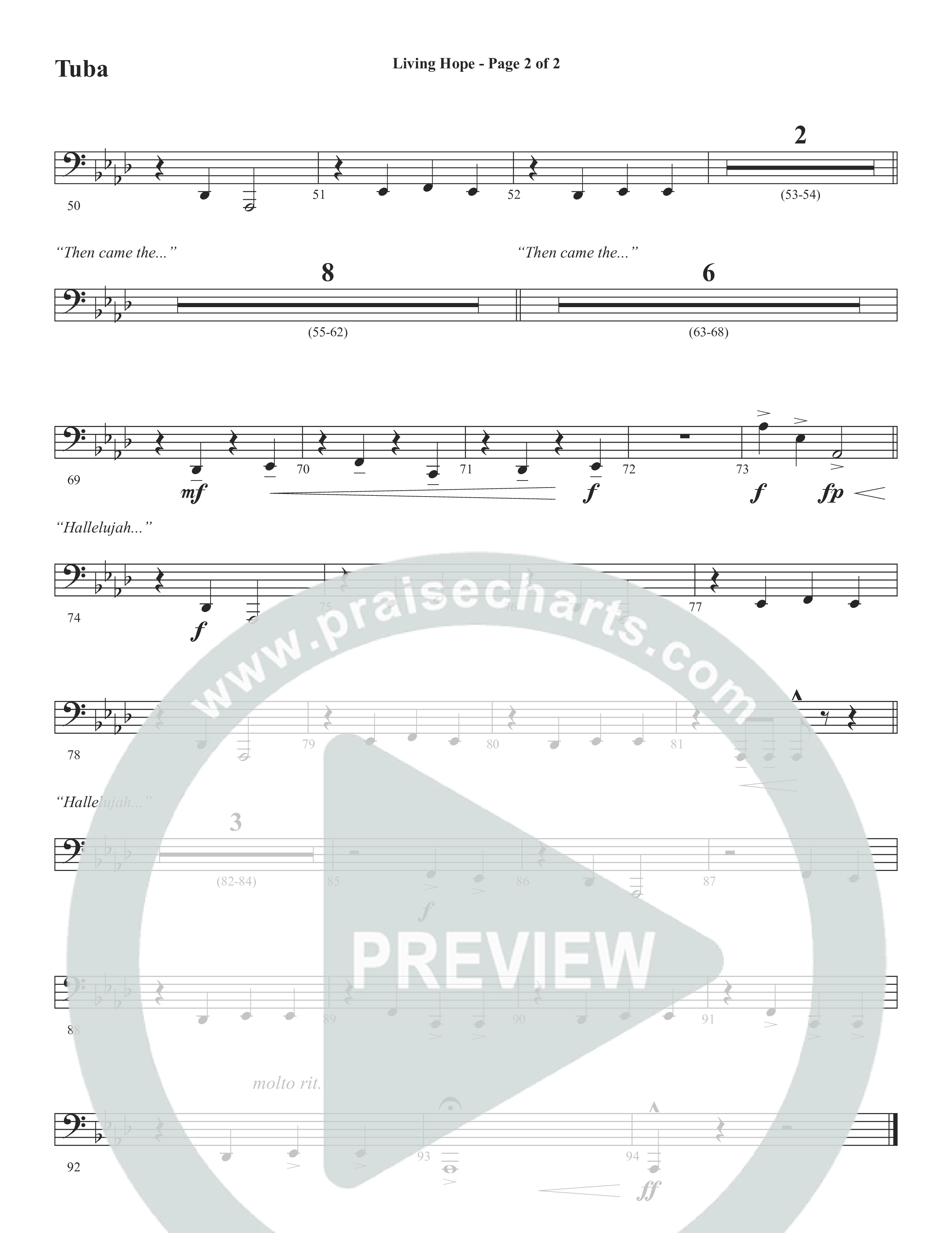 Living Hope (Choral Anthem SATB) Tuba (Word Music Choral / Arr. David Wise)