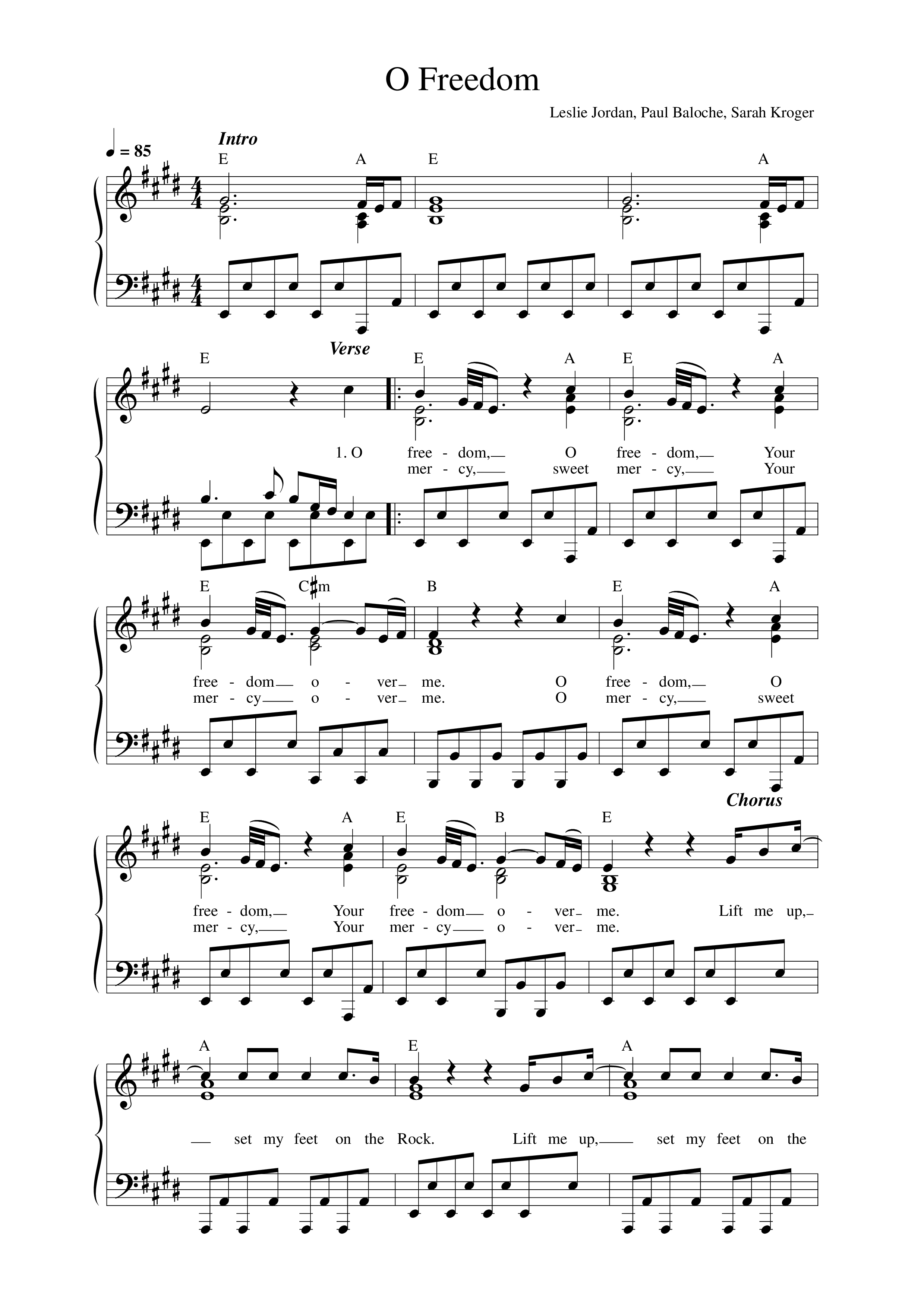 O Freedom Lead Sheet Melody (Paul Baloche / Jessie Harris / Matthew Harris)