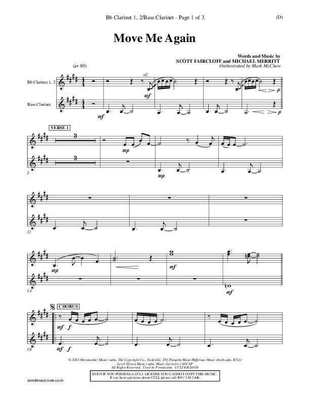 Move Me Again Clarinet 1/2, Bass Clarinet (Scott Faircloff)