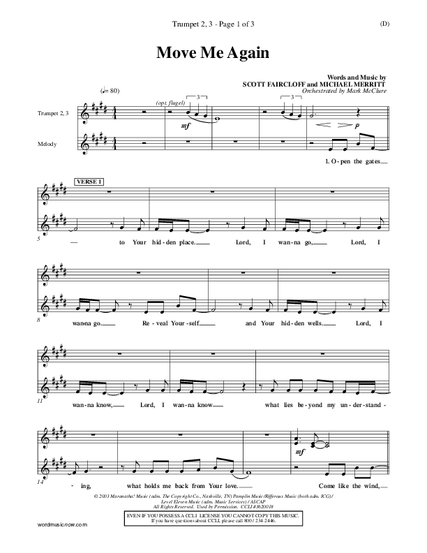 Move Me Again Trumpet 2/3 (Scott Faircloff)