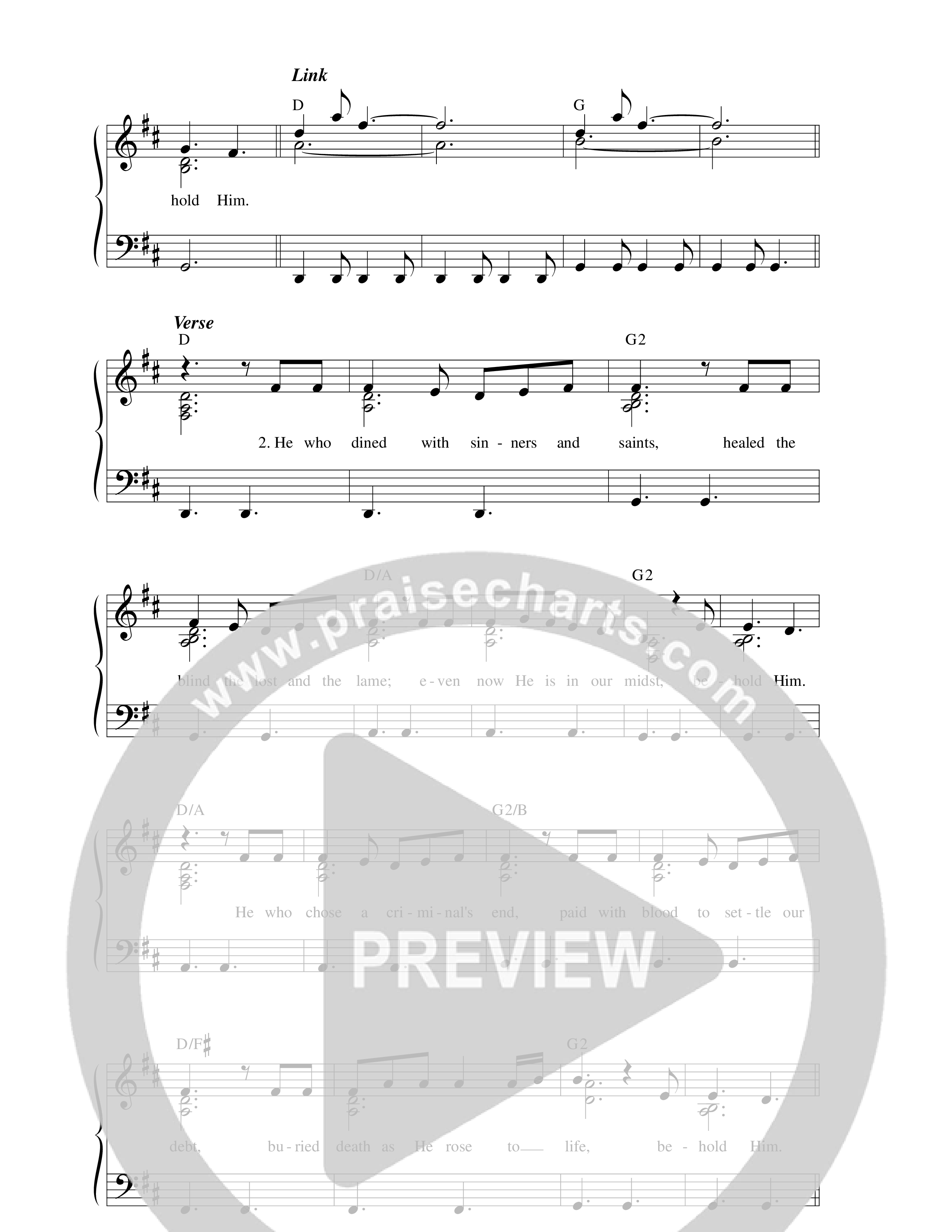 Behold Him Lead Sheet Melody (Paul Baloche / Marya Adé / CFNI)