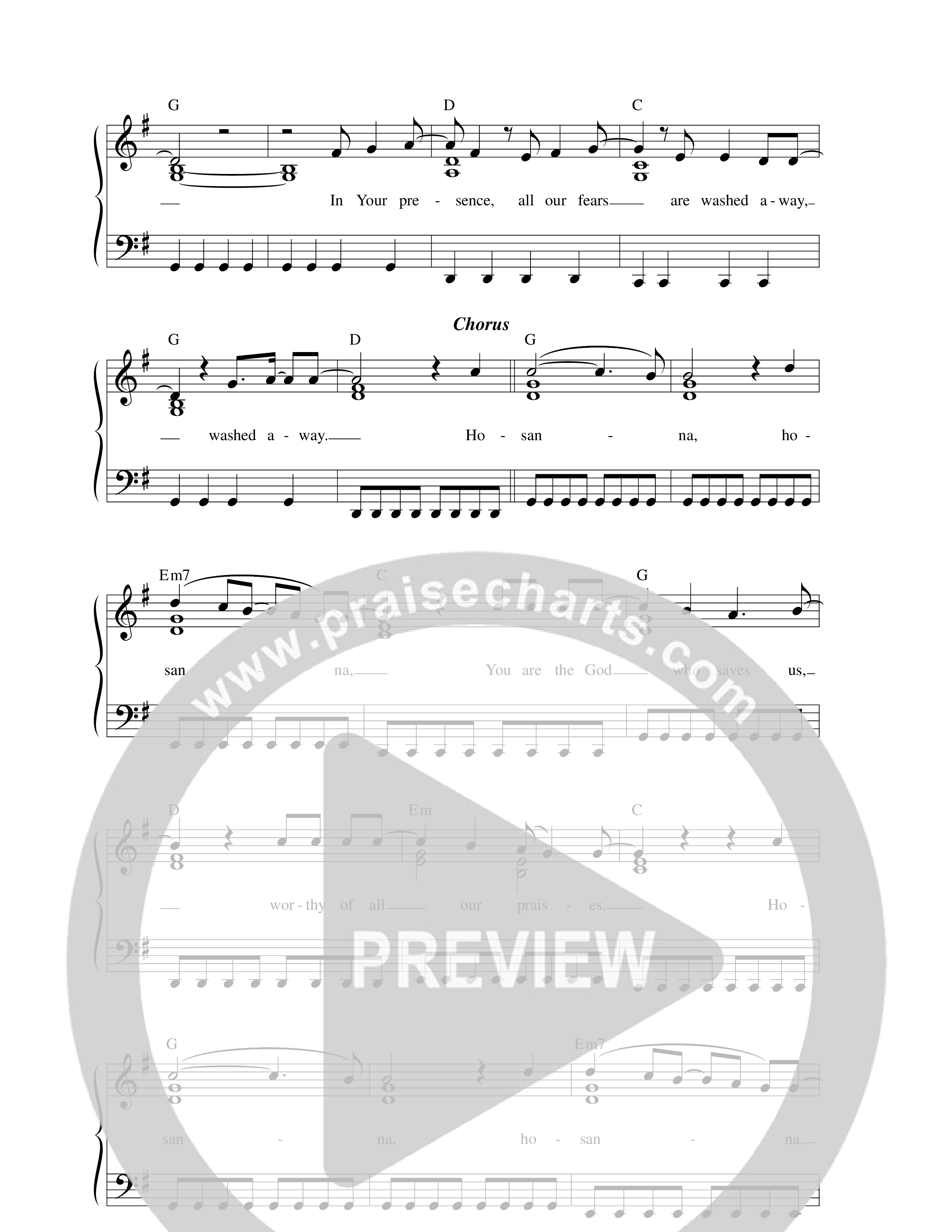 Hosanna (Praise Is Rising) Lead Sheet Melody (Paul Baloche)
