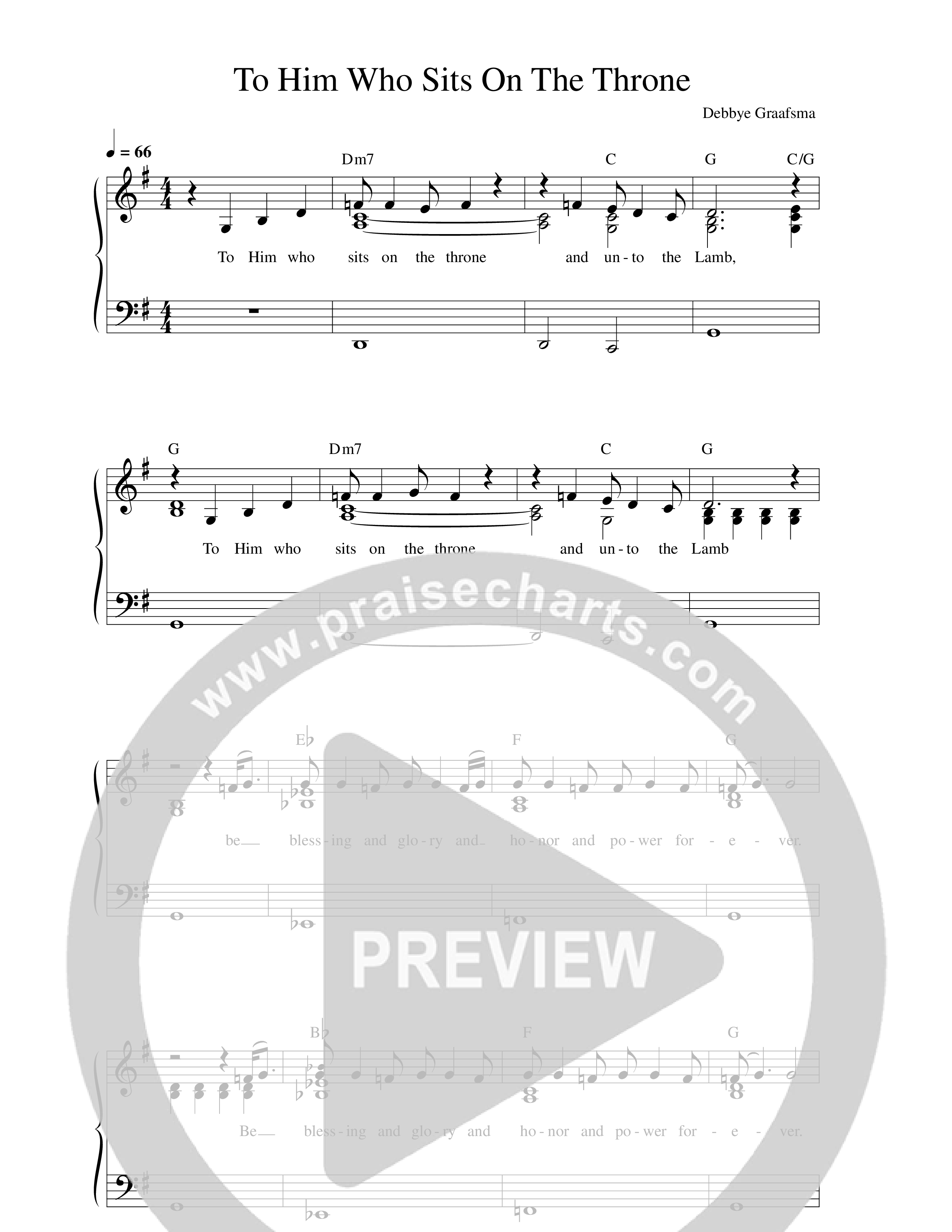 To Him Who Sits On The Throne Lead Sheet Melody (Paul Baloche / Marya Adé / CFNI)