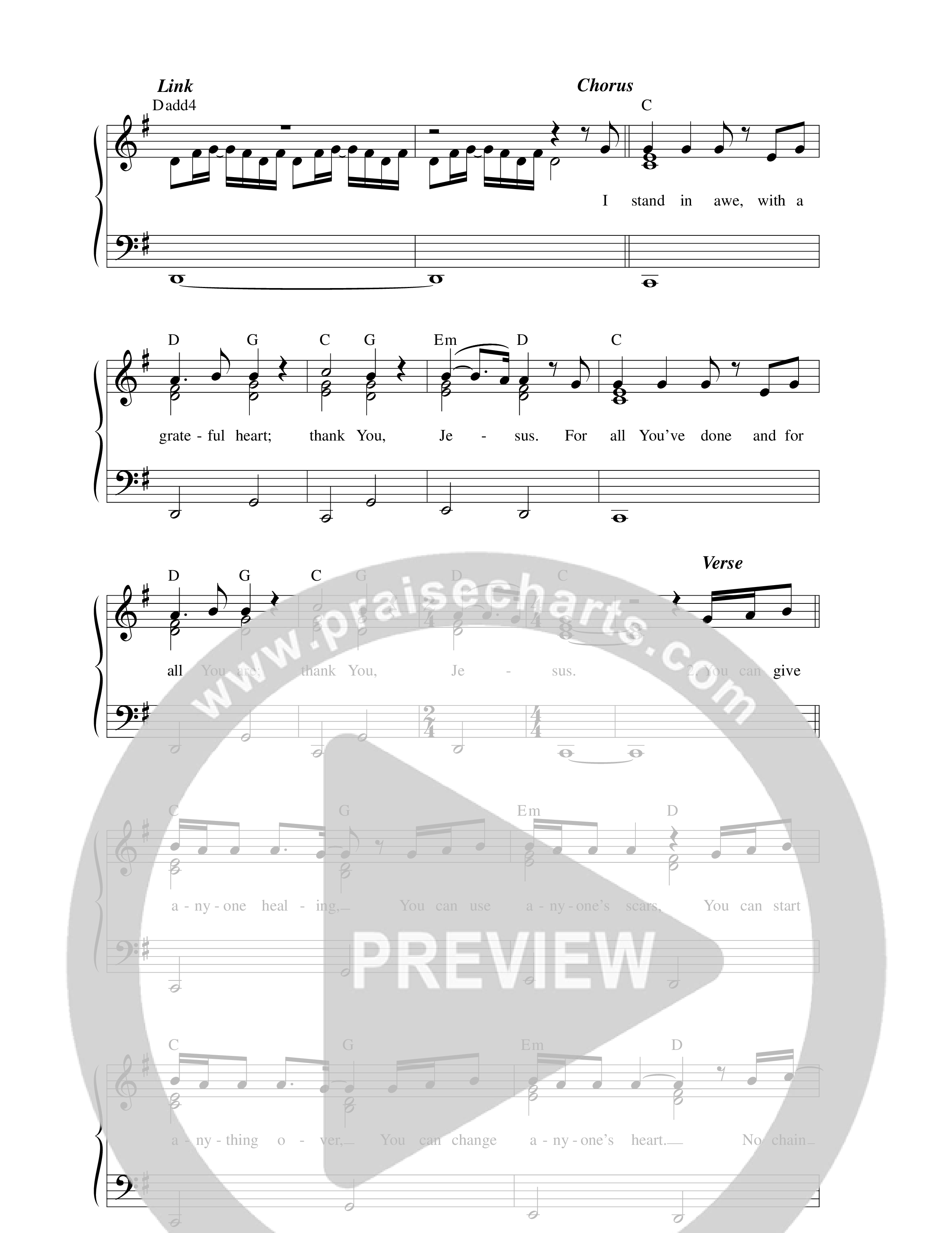 Stand In Awe Lead Sheet Melody (Paul Baloche / Matthew Harris)