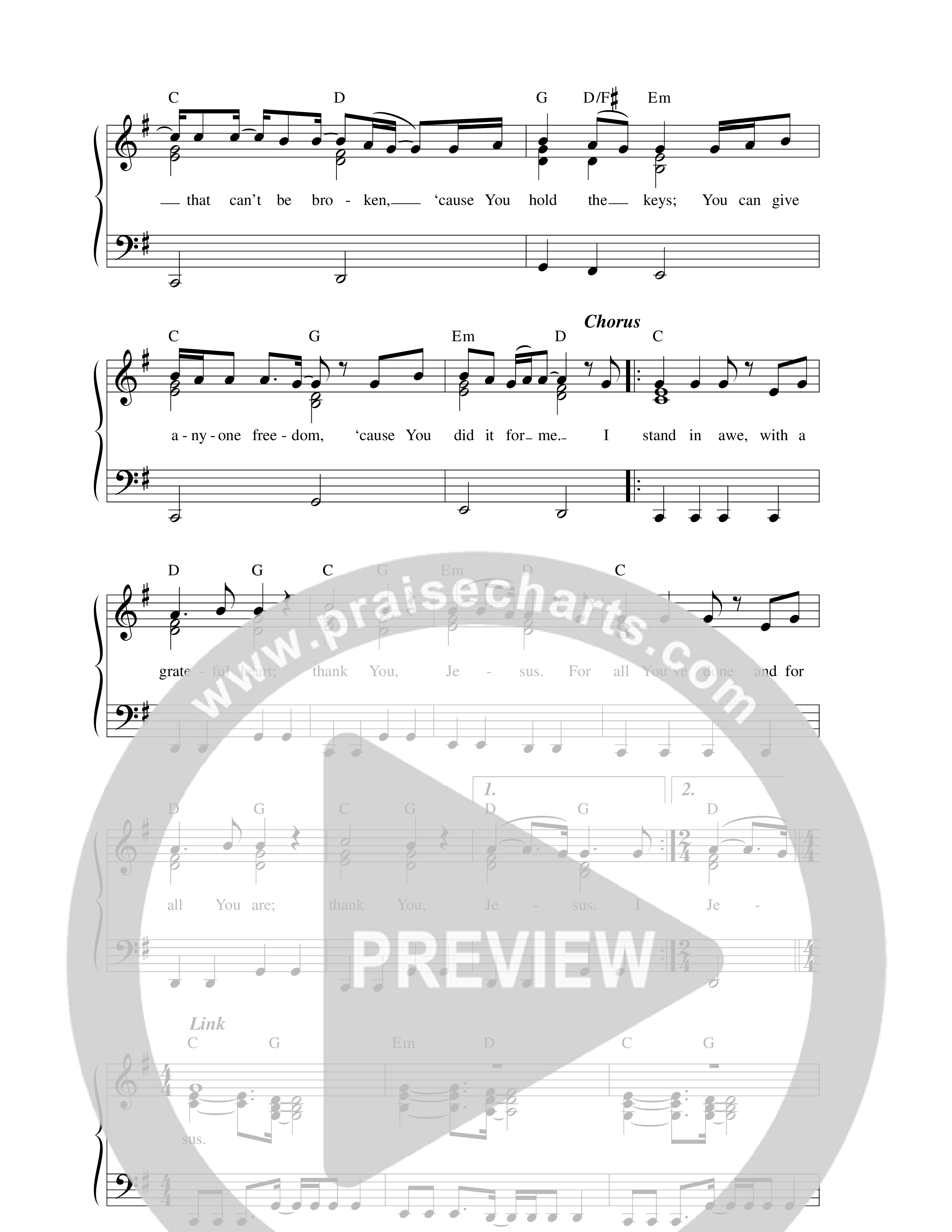 Stand In Awe Lead Sheet Melody (Paul Baloche / Matthew Harris)